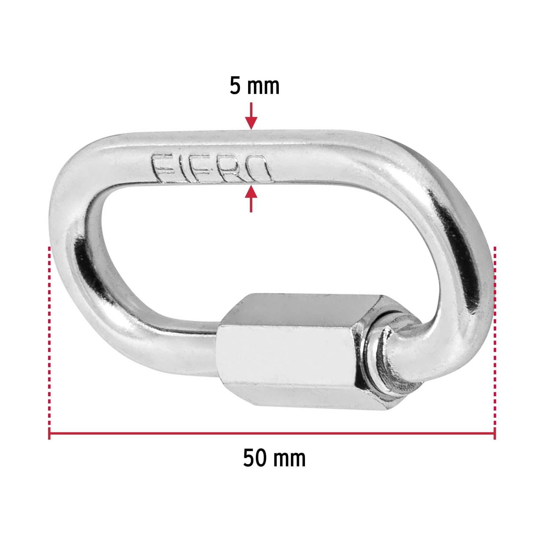 Bandola de acero de 3/16" con seguro, Fiero