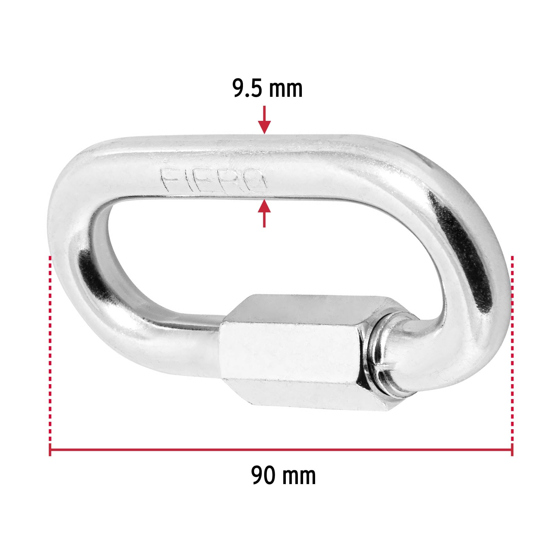 Bandola de acero de 3/8" con seguro, Fiero