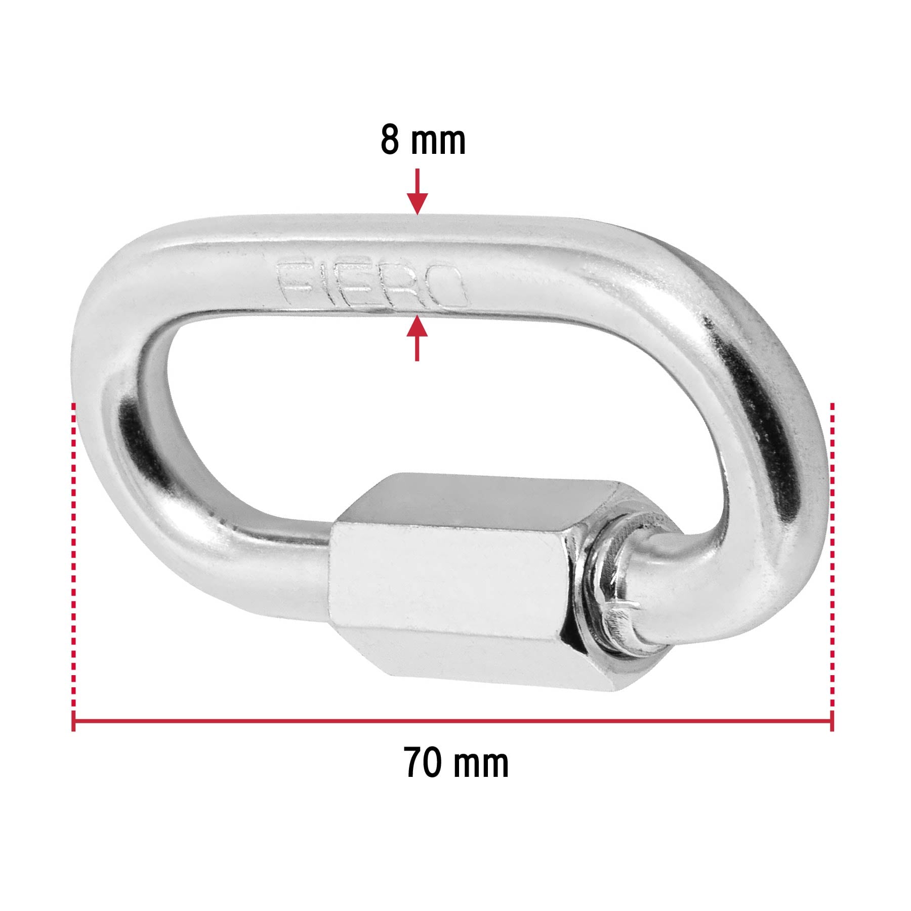 Bandola de acero de 5/16" con seguro, Fiero