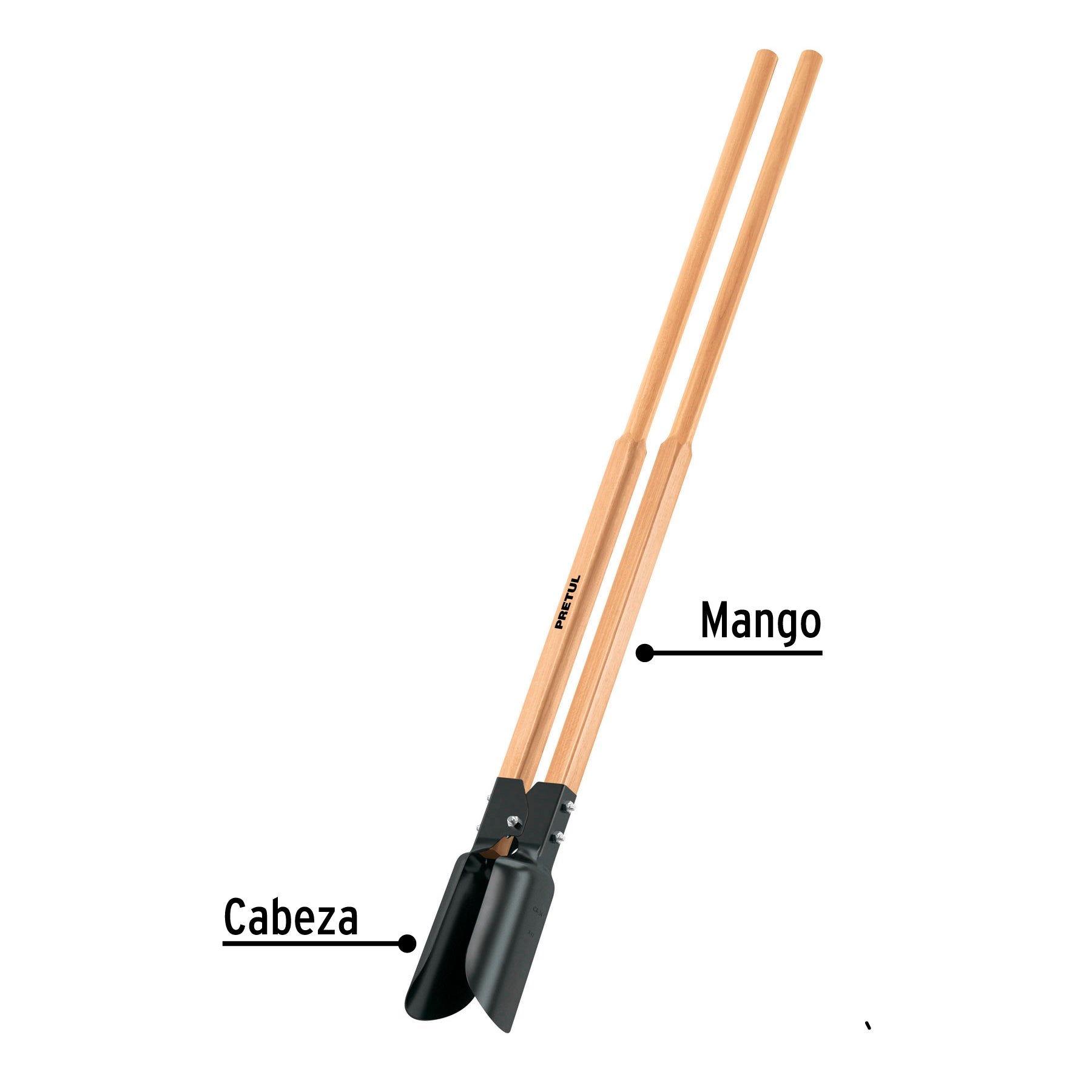 Cavador mangos de madera 48", Pretul
