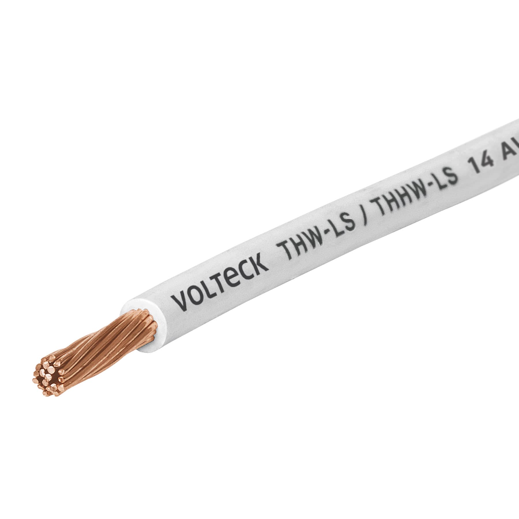 Carrete con 25 m de cable THHW-LS 14 AWG blanco, Volteck