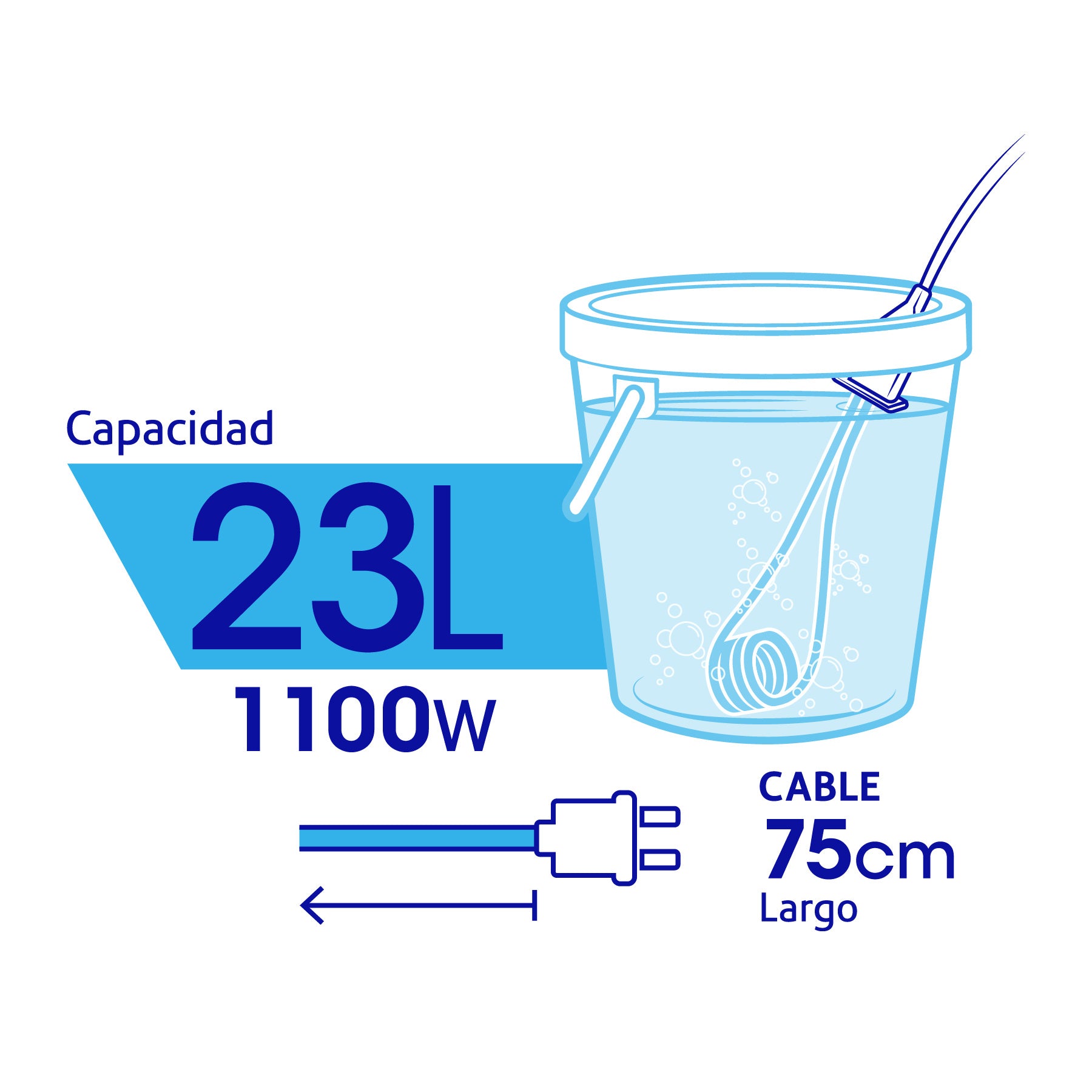 Calentador de inmersión para agua #6 de 23 L, 1100 W, Volteck