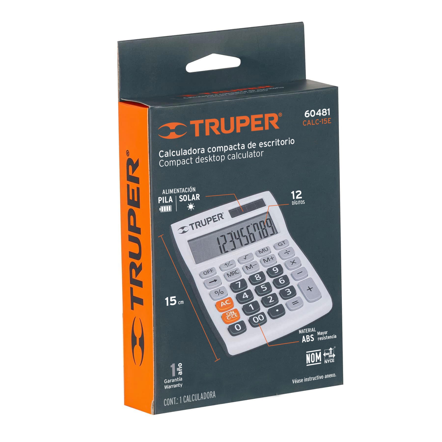 Calculadora de escritorio 15 cm, Truper