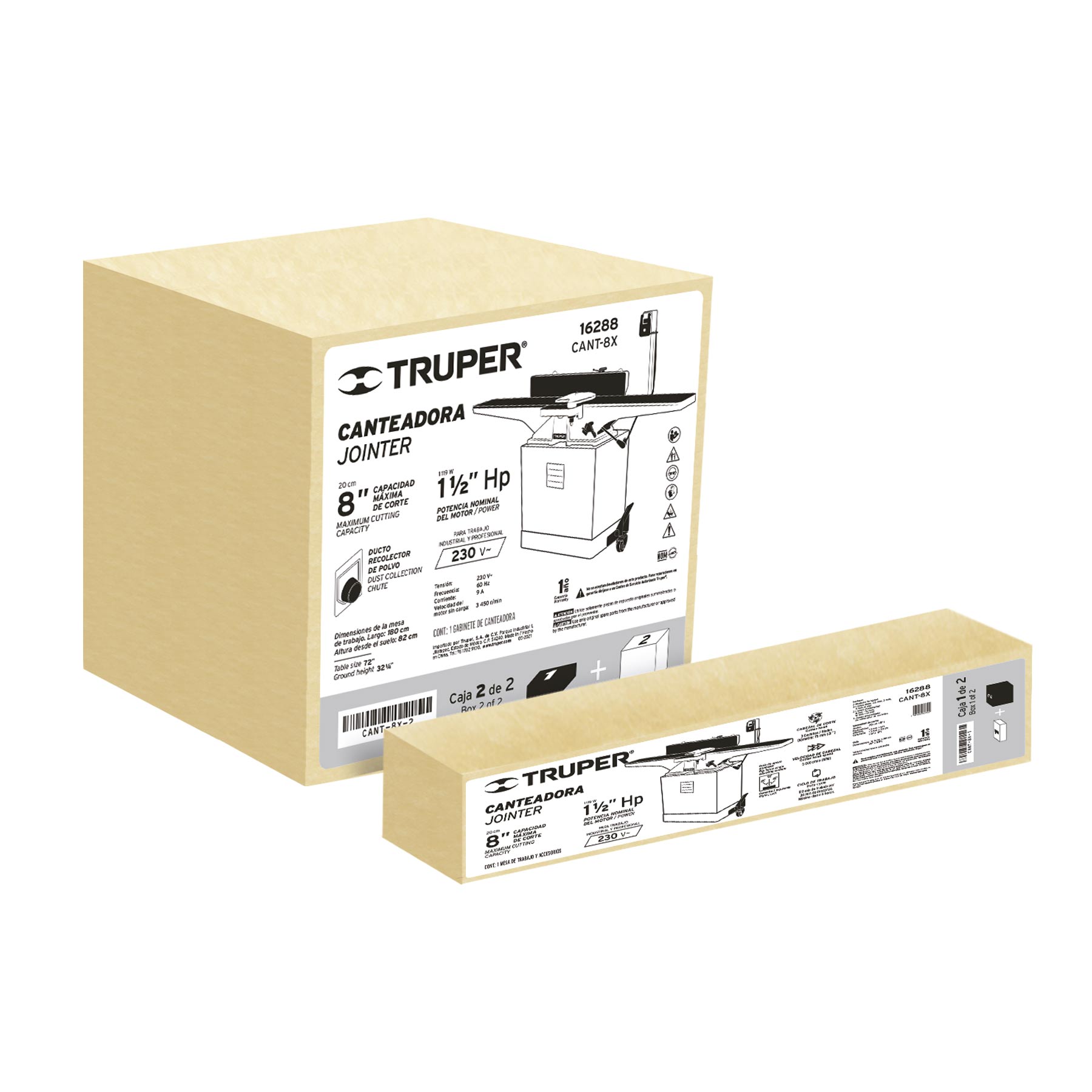 Canteadora de piso 8", 1-1/2 HP (1120 W), Truper