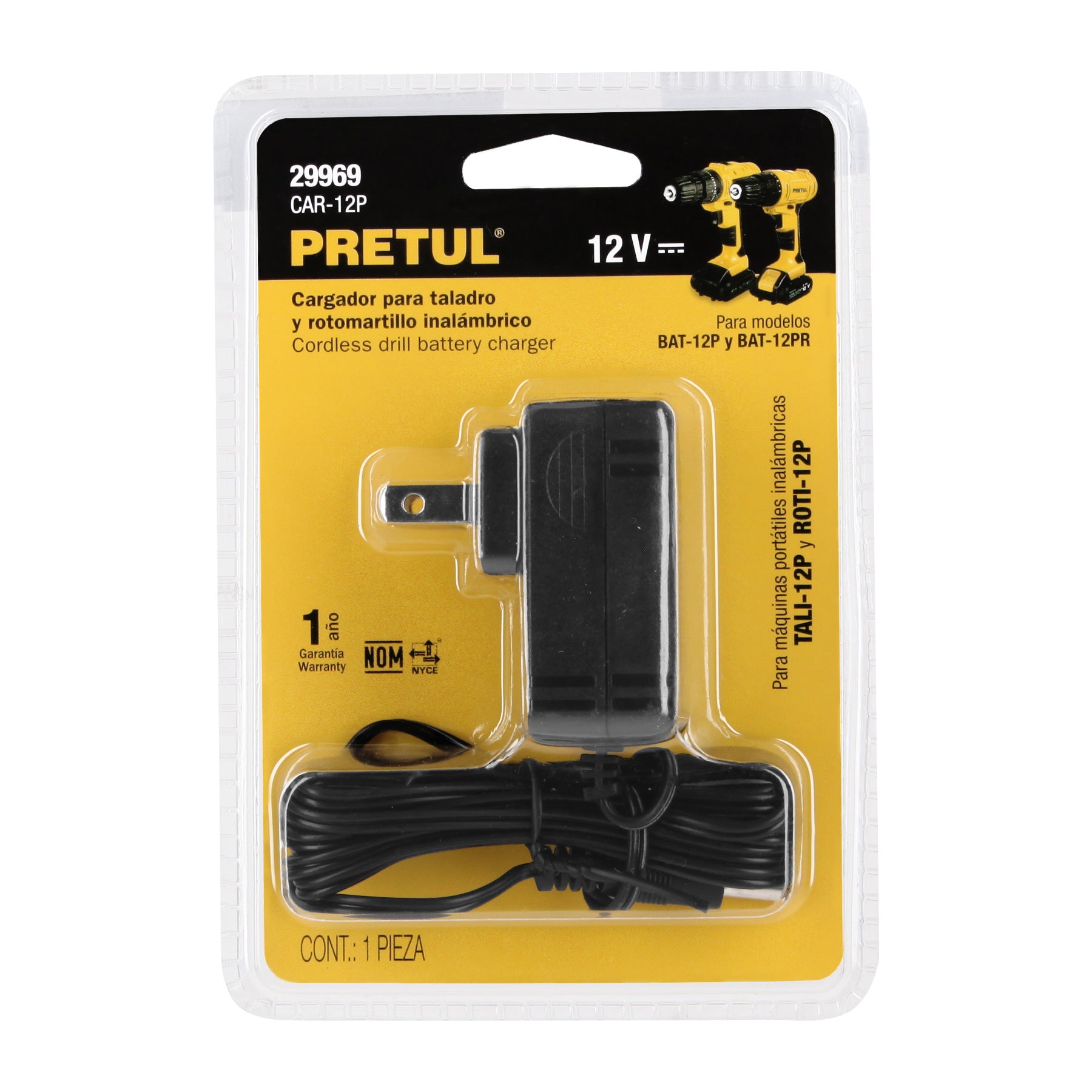 Cargador de baterías de ion litio, 12V para taladro TALI-12P