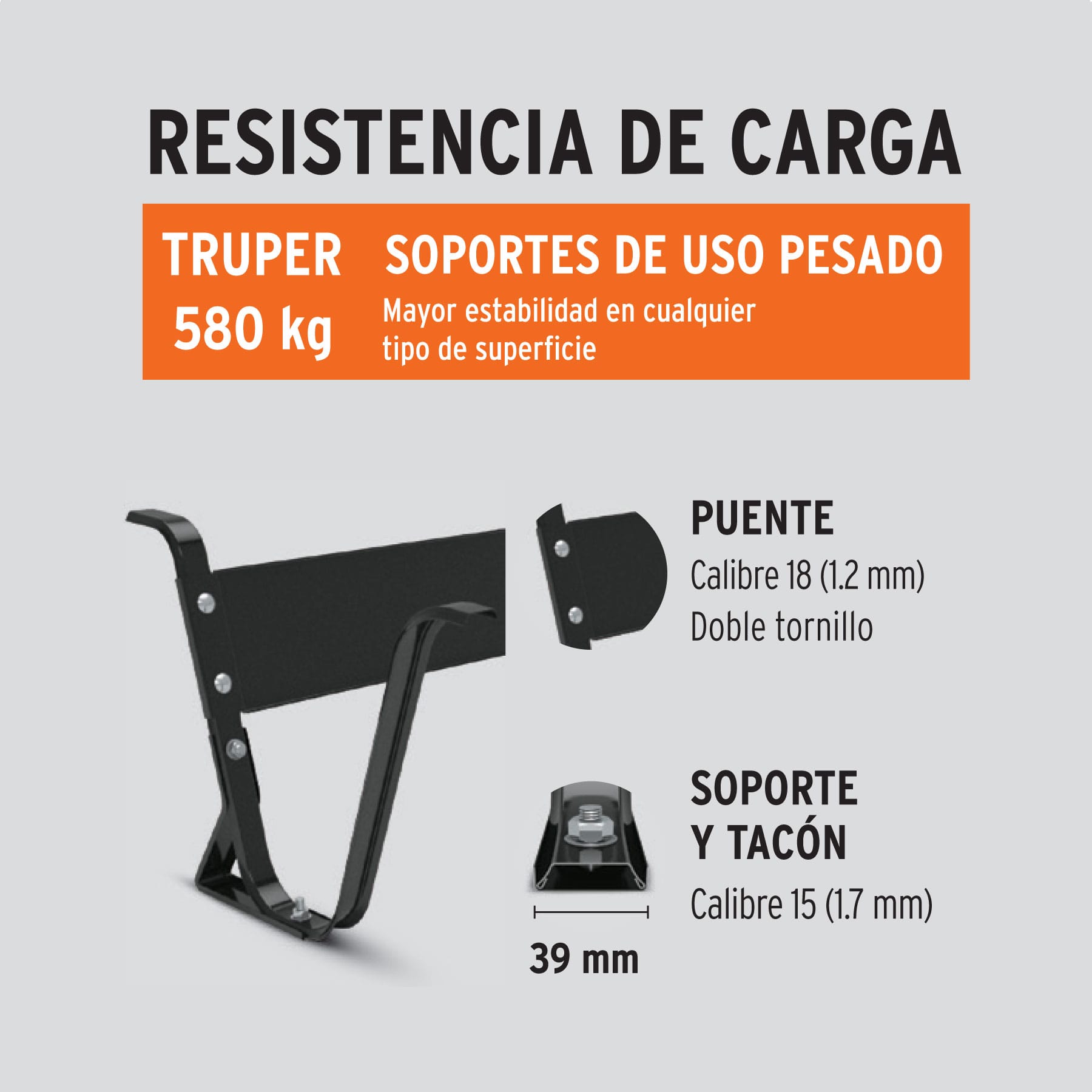 Carretilla 6 ft3 Imponchable, bastidor tubular, Truper