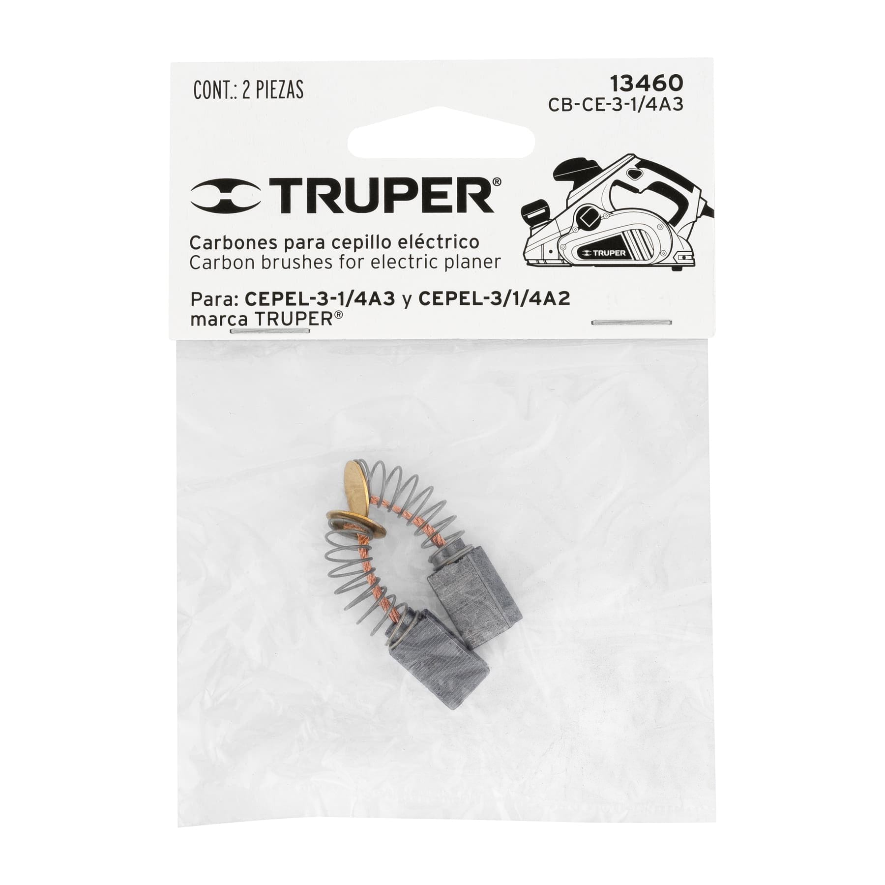 Bolsa con 2 carbones repuesto para CEPEL-3-1/4A3 y 1/4A2,Truper