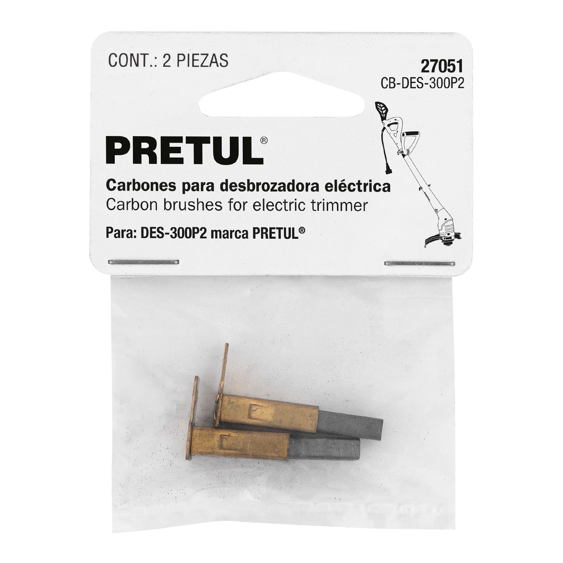 Bolsa con 2 carbones de repuesto para DES-300P2, Pretul