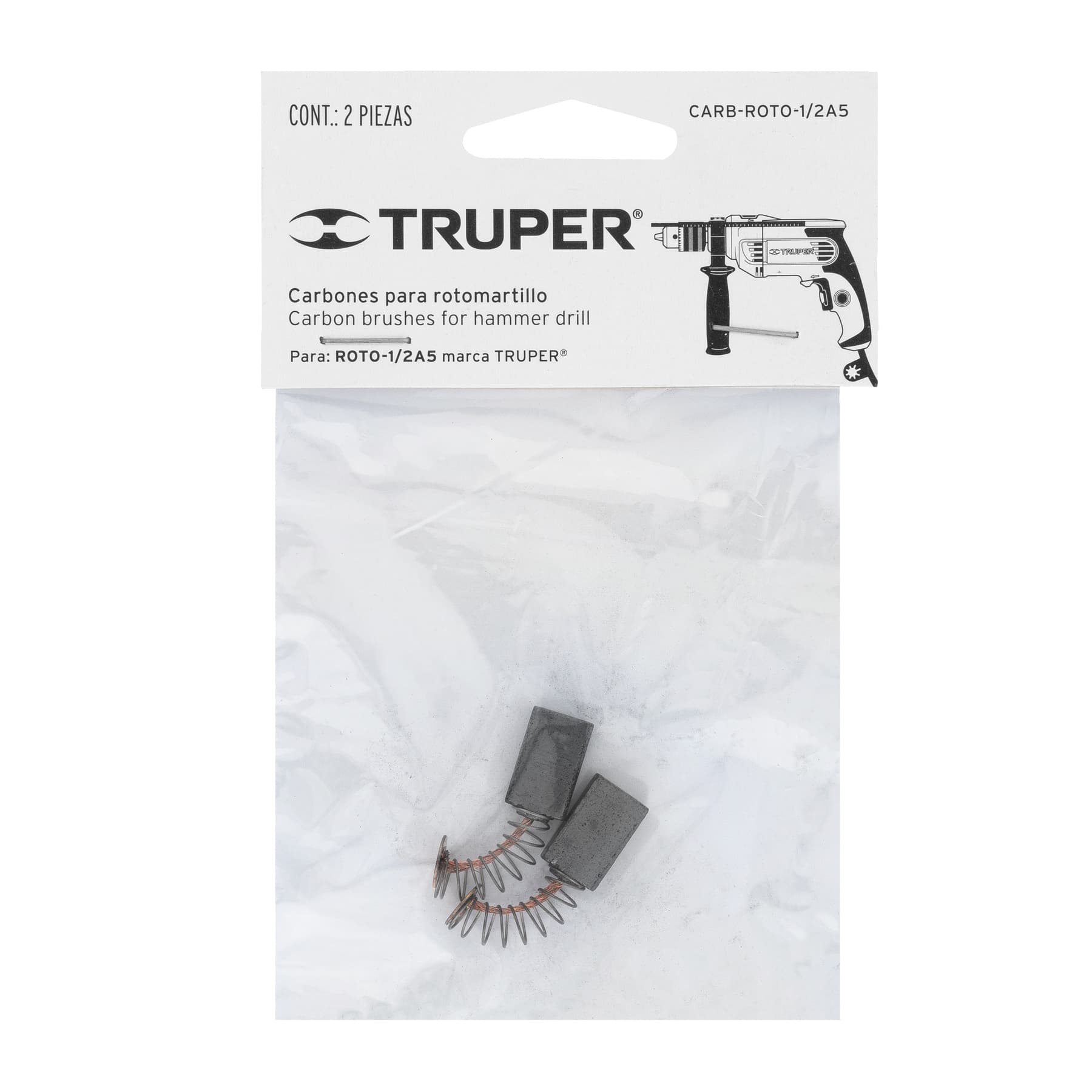 Bolsa con 2 carbones de repuesto para ROTO-1/2A5, Truper