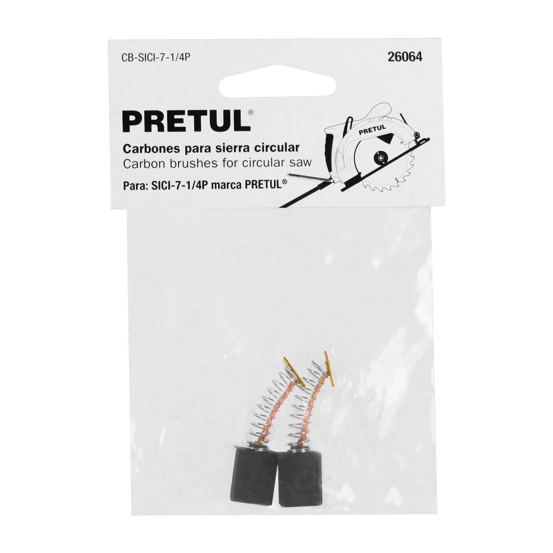 Bolsa con 2 carbones de repuesto para SICI-7-1/4P, Pretul