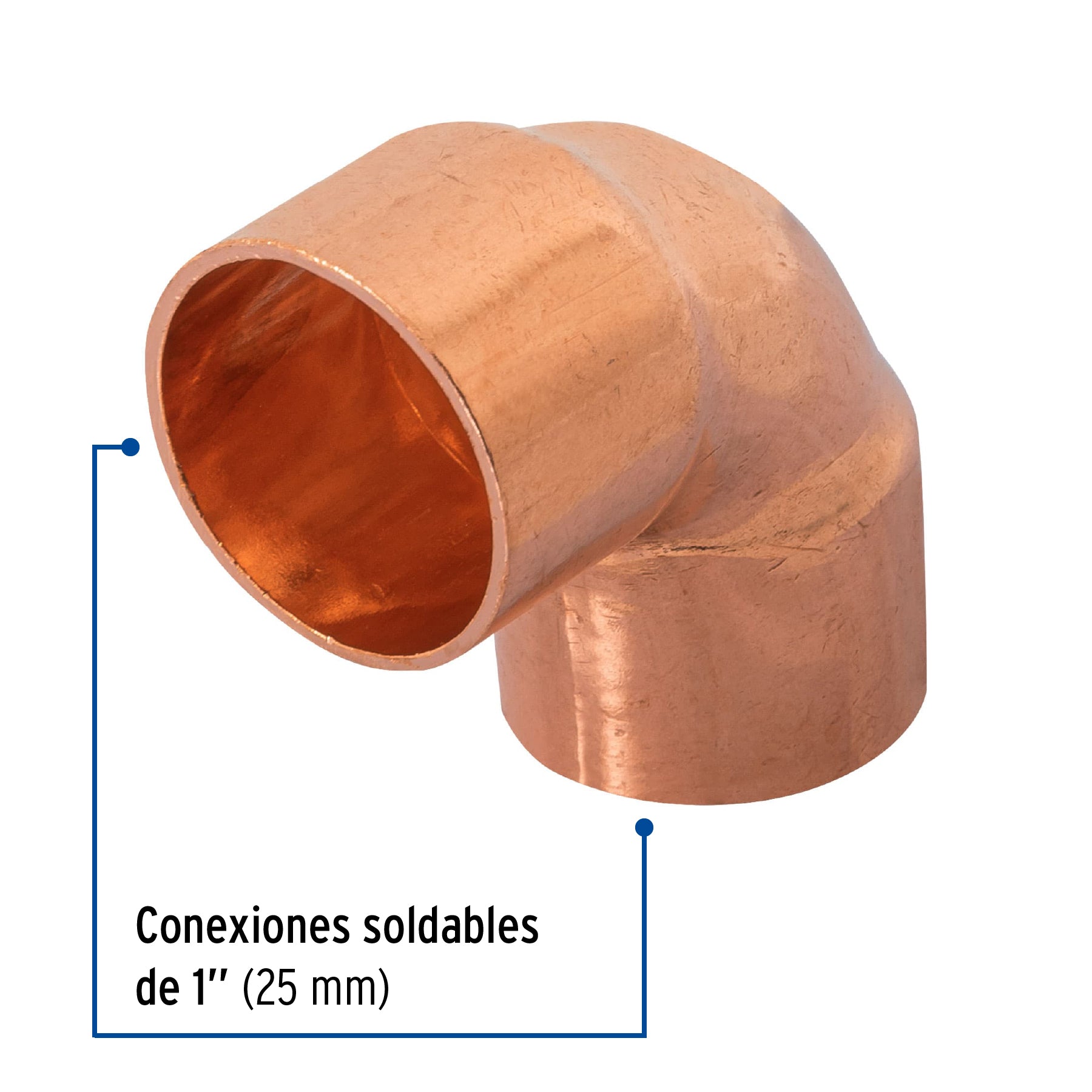 Codo 90∞ de cobre de 1", Foset