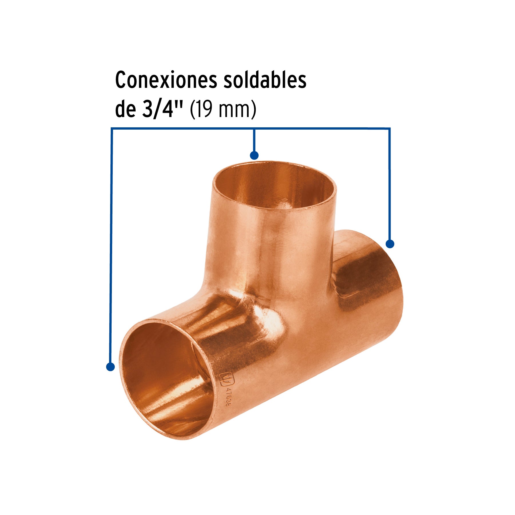 Tee de cobre sencilla de 3/4", Foset Basic