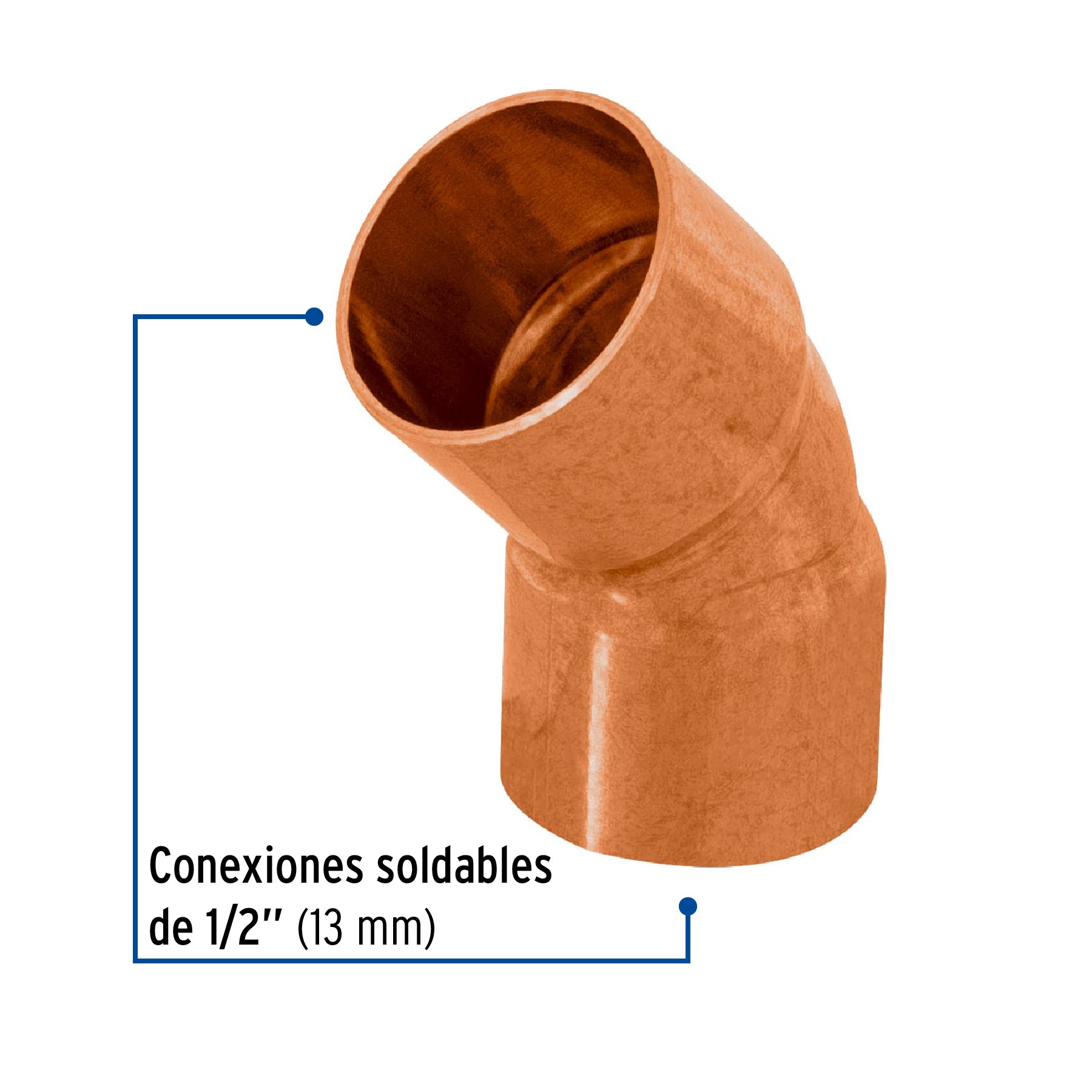 Codo de cobre 45∞ de 1/2", Foset Basic