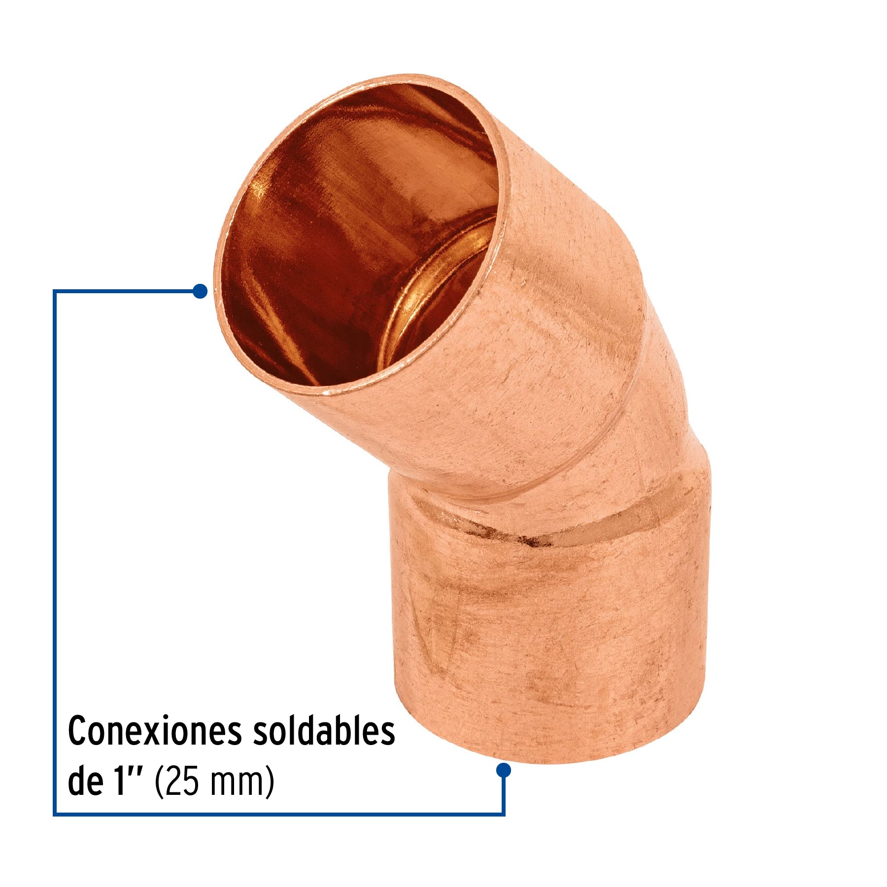 Codo de cobre 45∞ de 1", Foset Basic