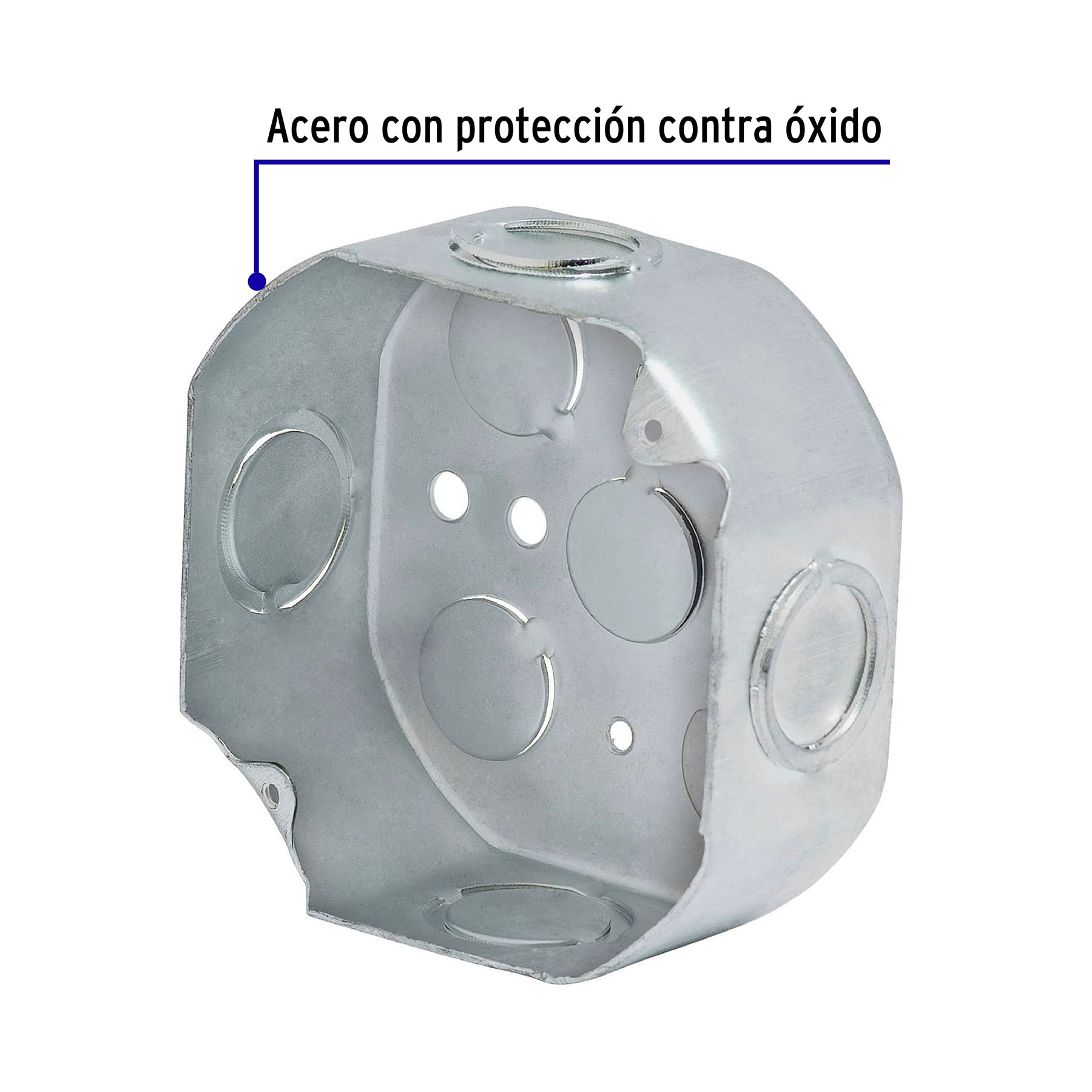 Caja octagonal 4" x 4" reforzada, Volteck