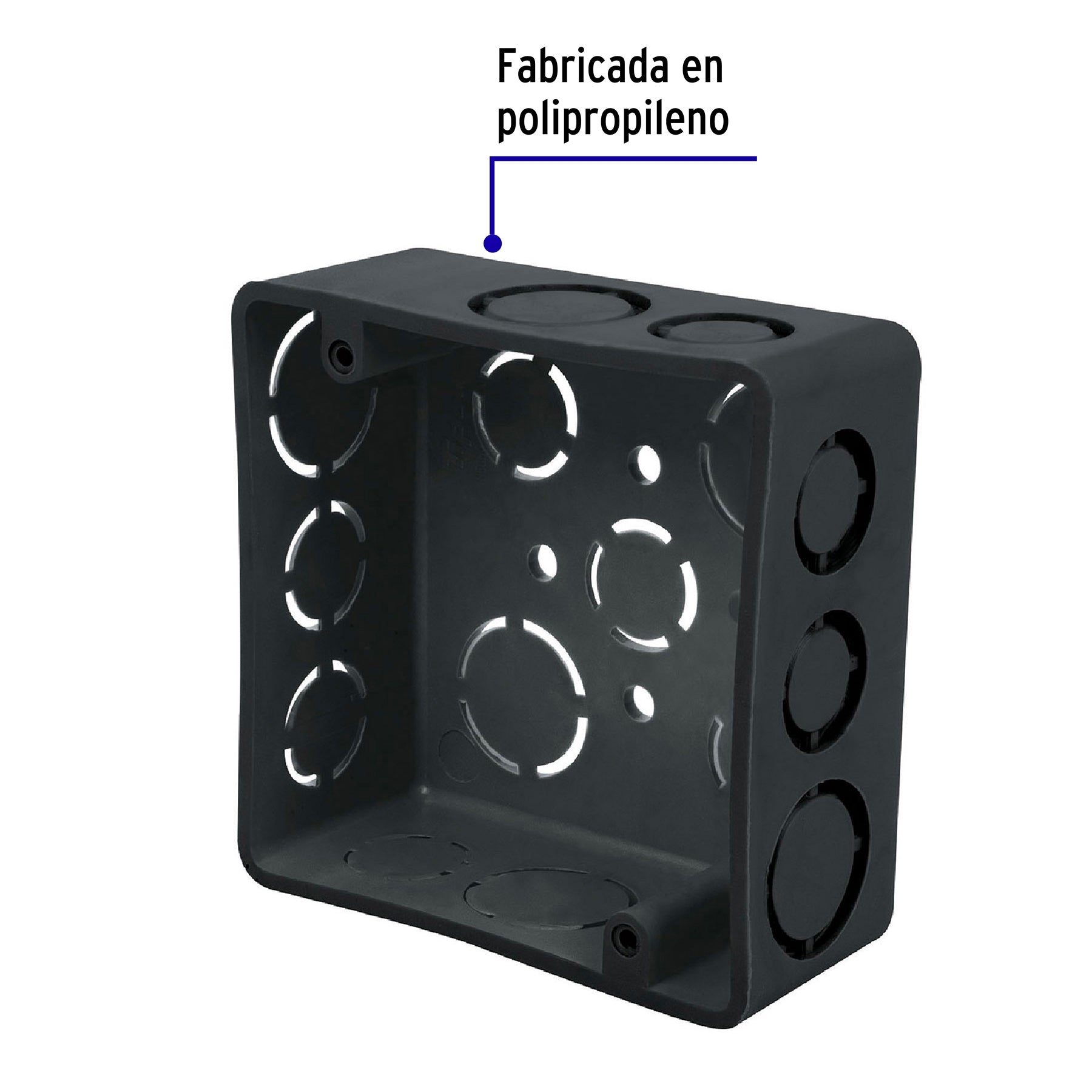 Caja cuadrada 4" x 4" plástica, Volteck
