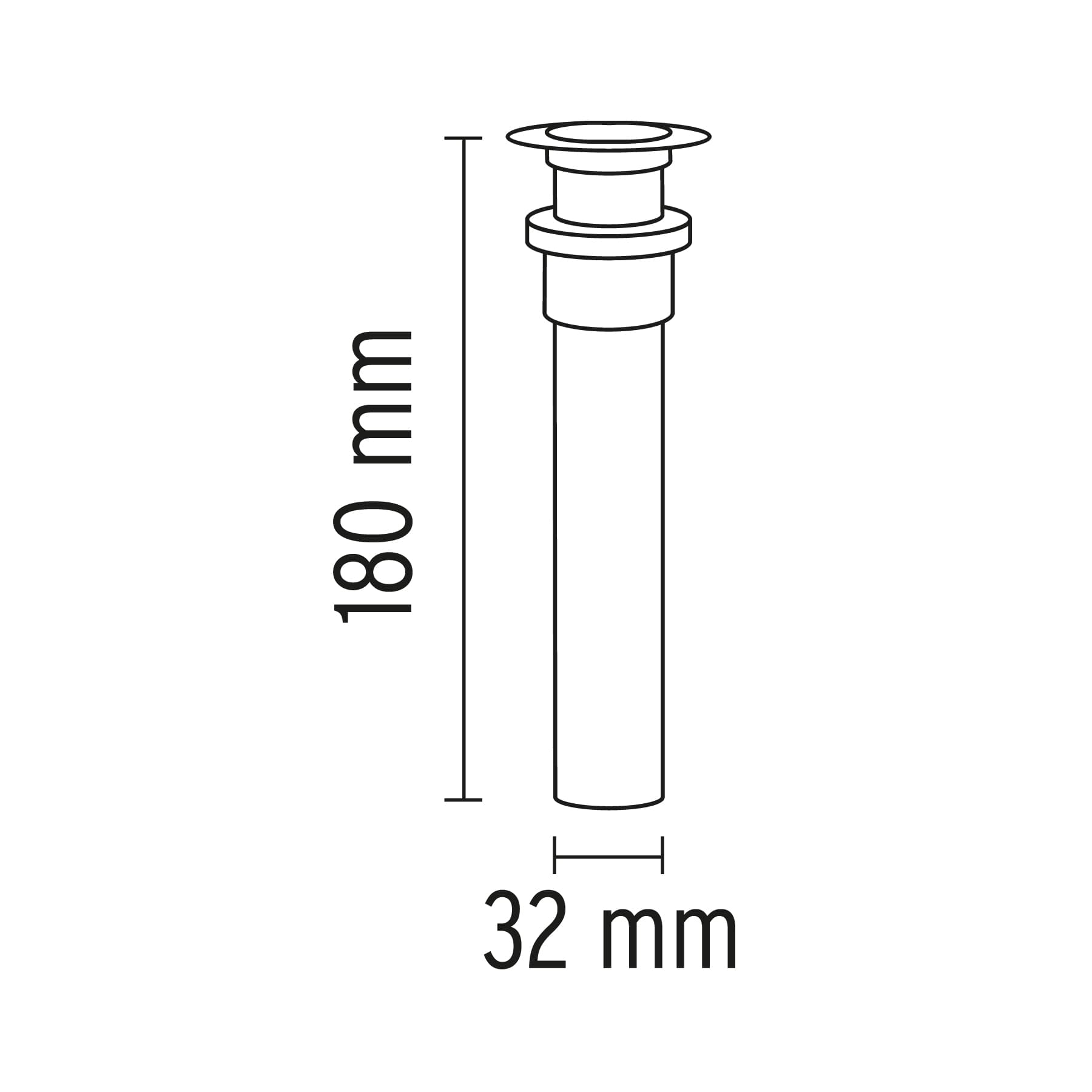 Contra para lavabo sin rebosadero, sistema push, cromo, 1-1/4"