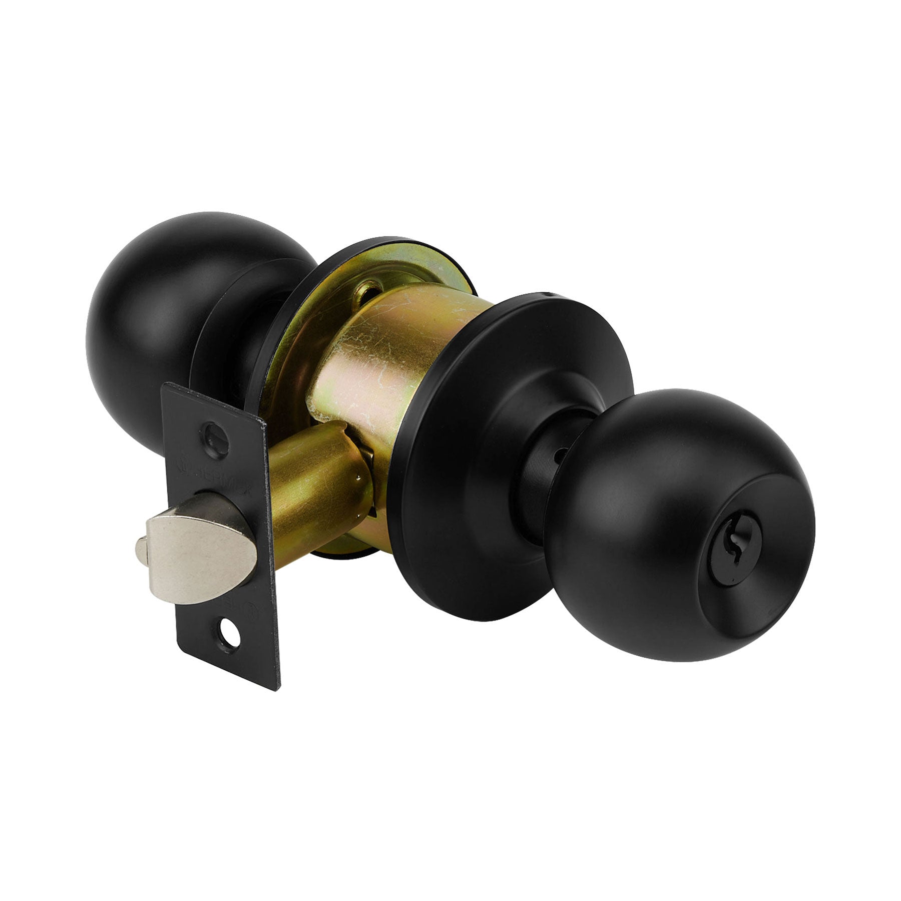 Cerradura pomo, negro, esfera, entrada, Hermex