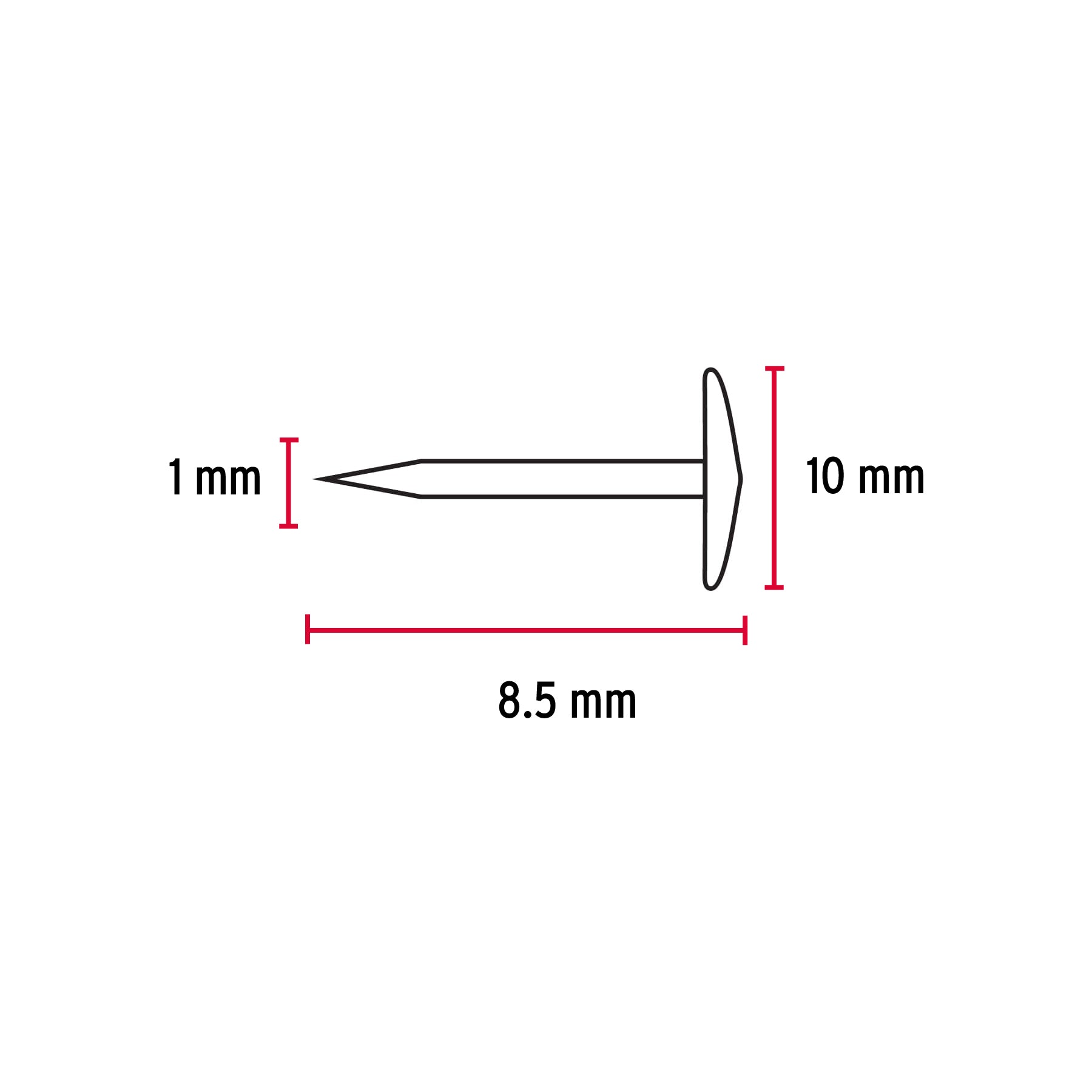 Caja con 100 chinches en 10 colores surtidos, Fiero