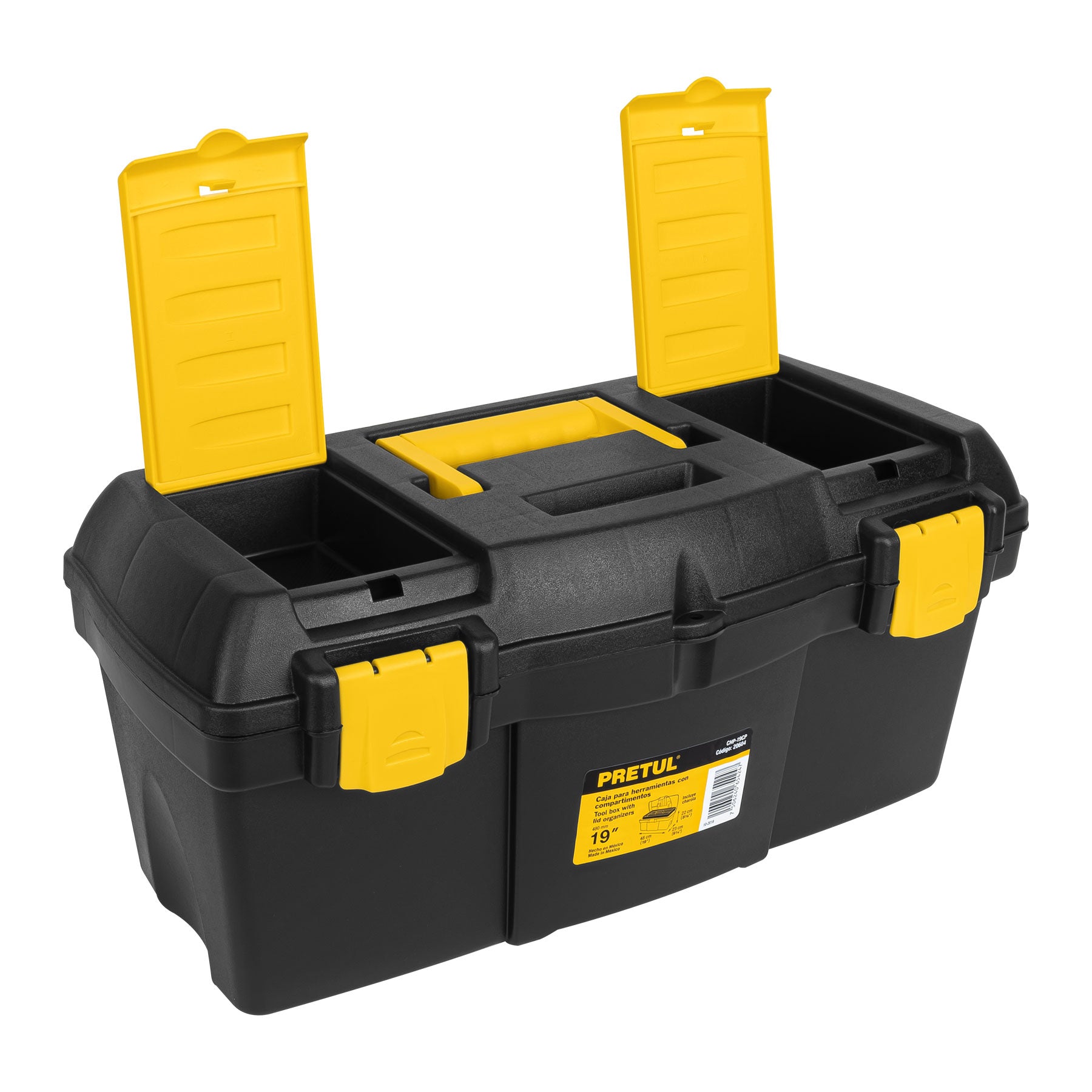 Caja para herramienta de 19" con compartimentos, Pretul