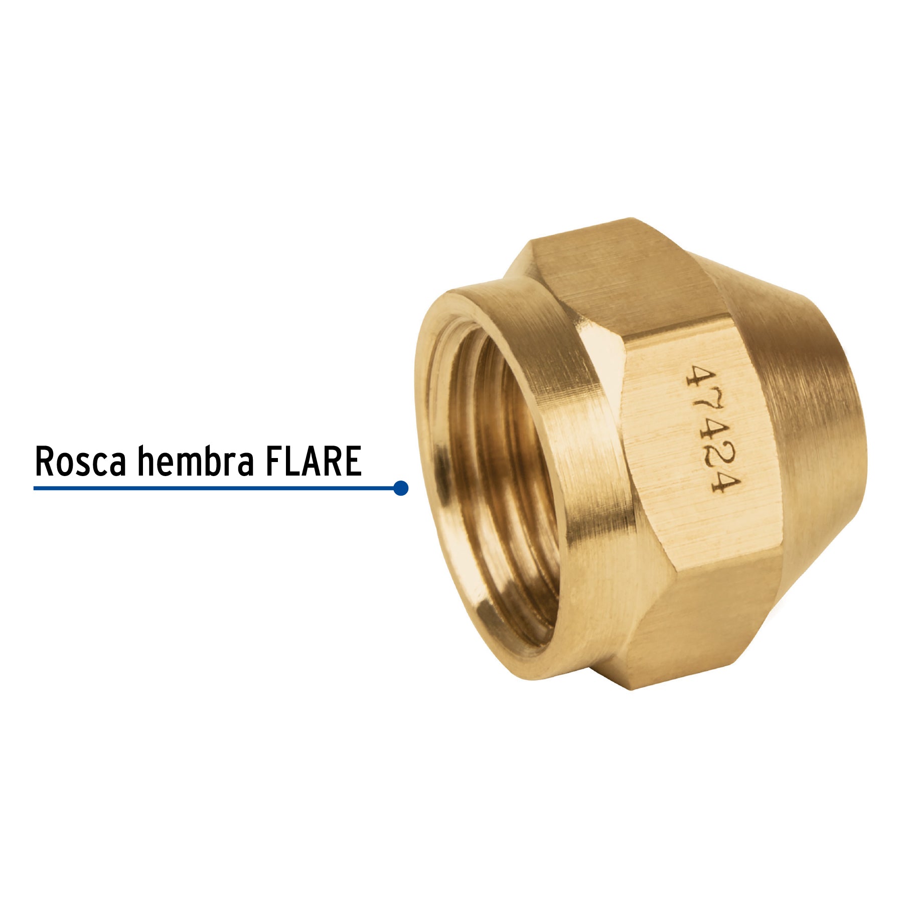Tapón hembra de latón de 3/8", Foset