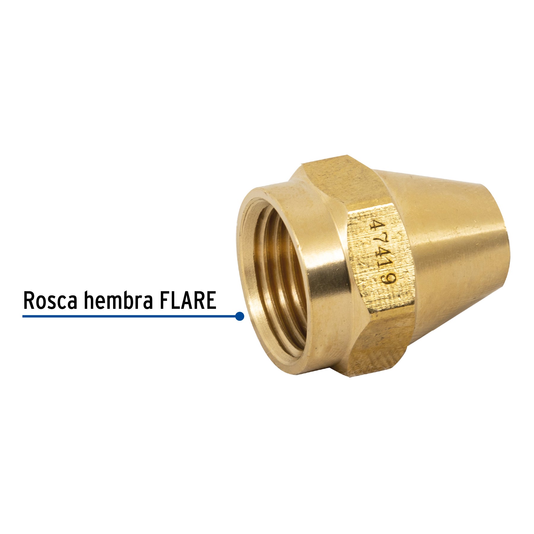 Tuerca cónica de latón 3/8", Foset