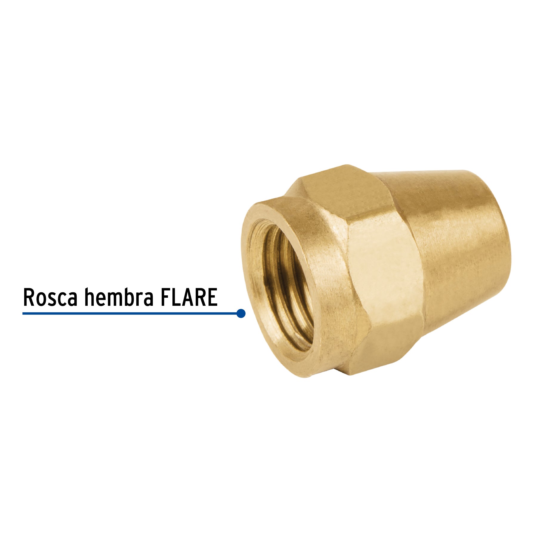 Tuerca cónica de latón 1/4", Foset