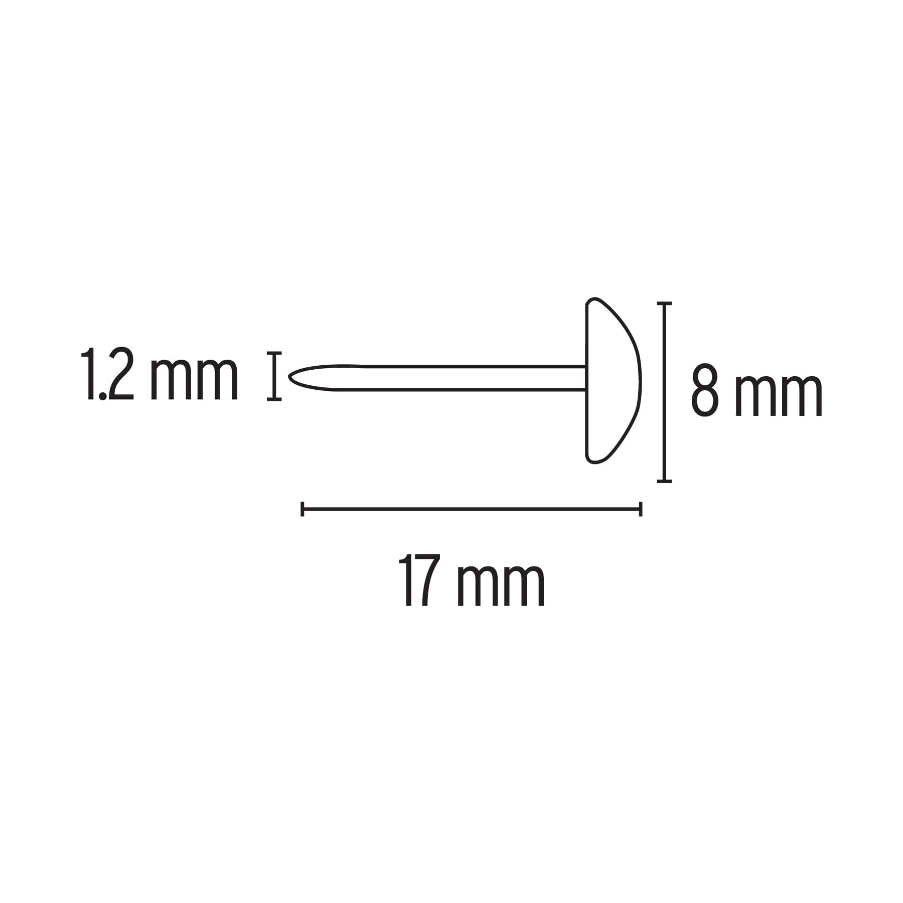 Caja con 500 clavillos dorados de 17 mm, Fiero