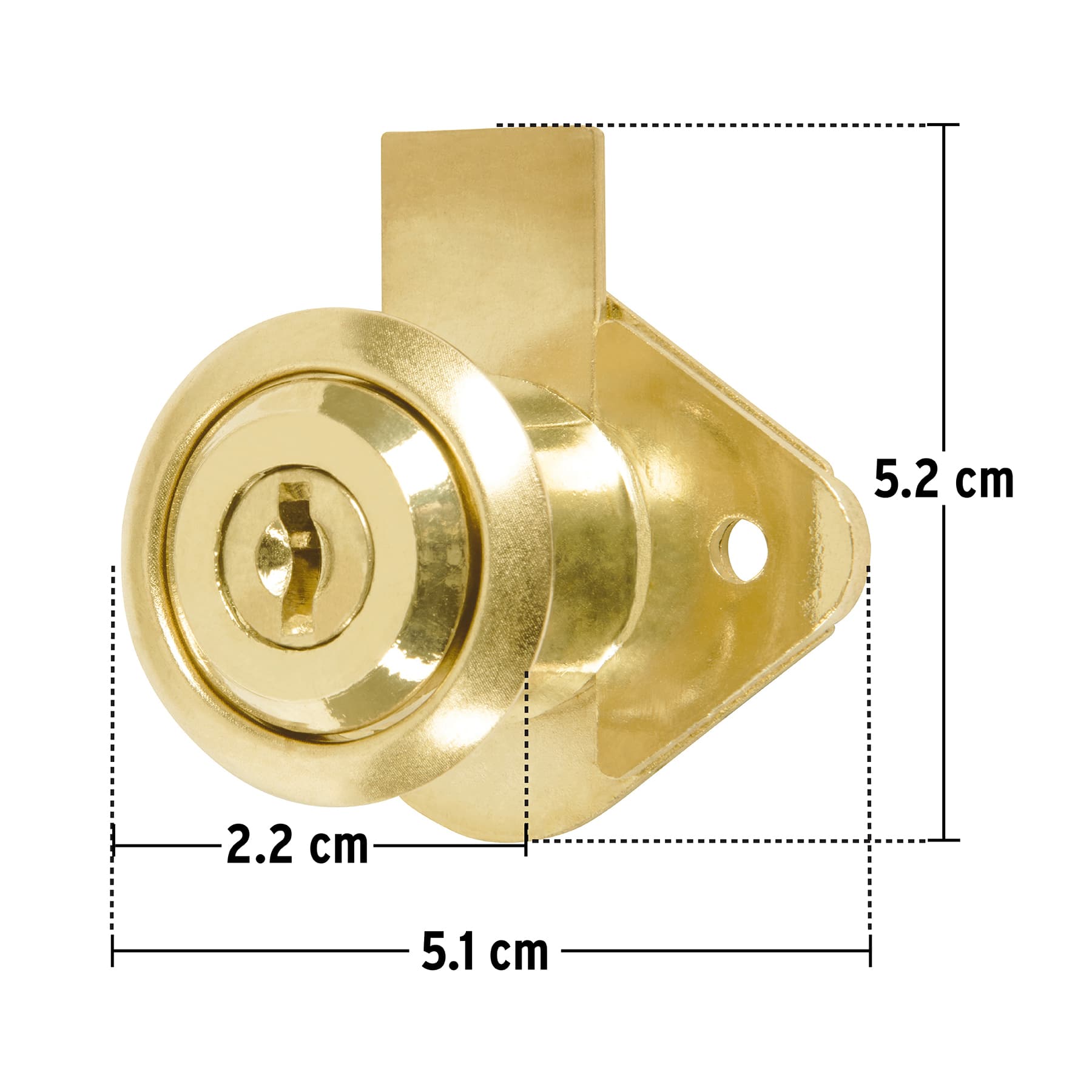 Cerradura para mueble, modelo 21, latón, Hermex BASIC
