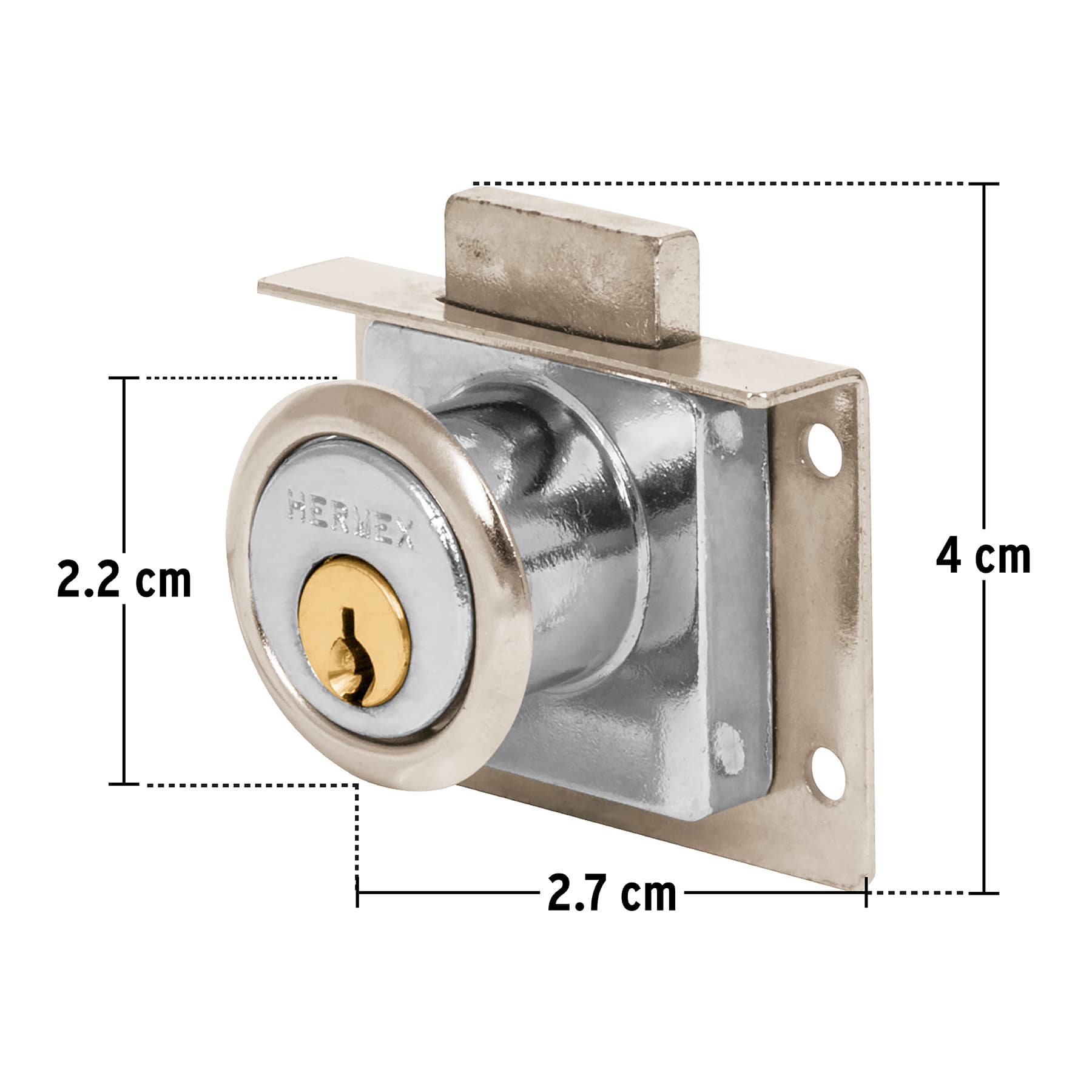 Cerradura para mueble, modelo 24, cromo, Hermex