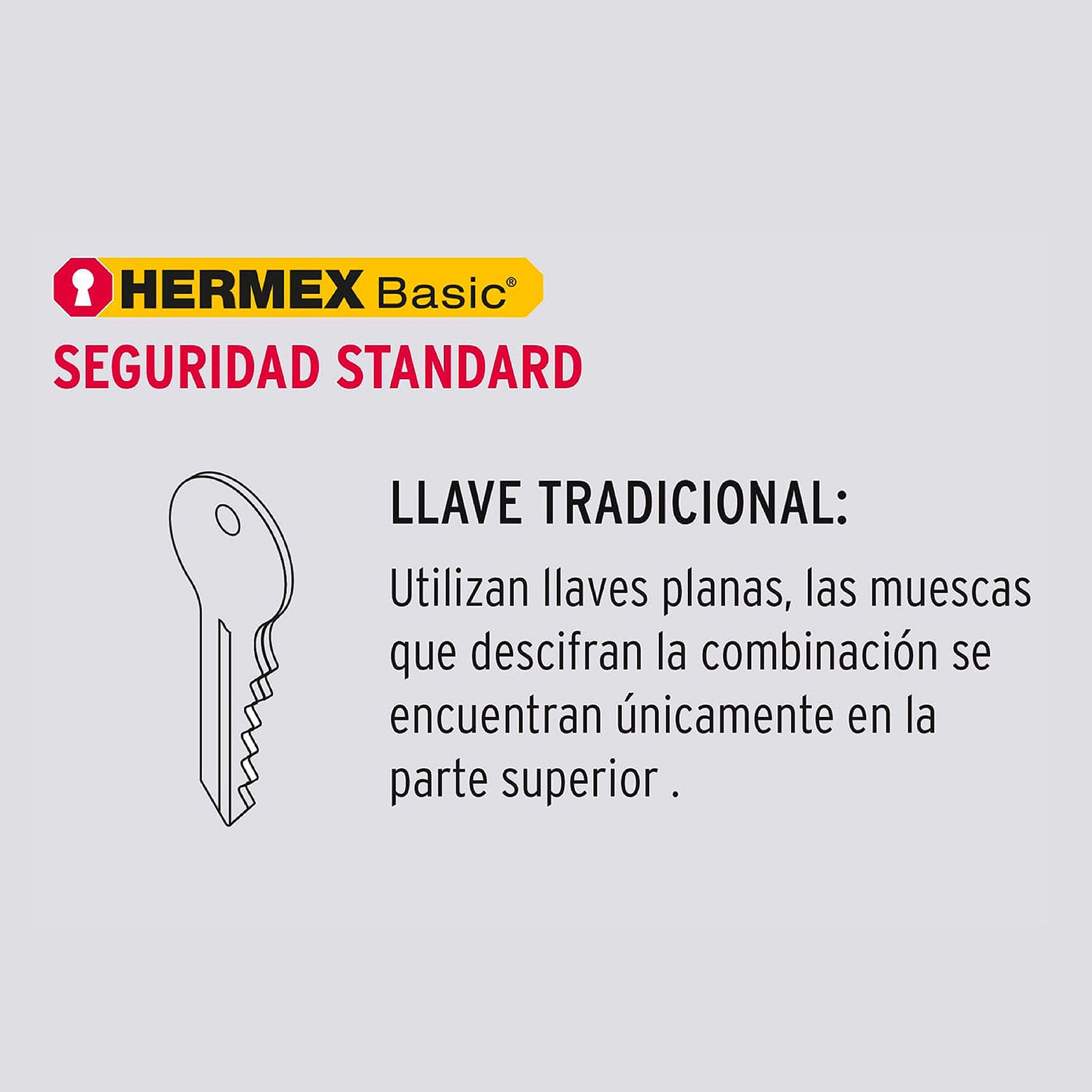 Combo cerraduras, llave-llave, latón antiguo, Hermex BASIC