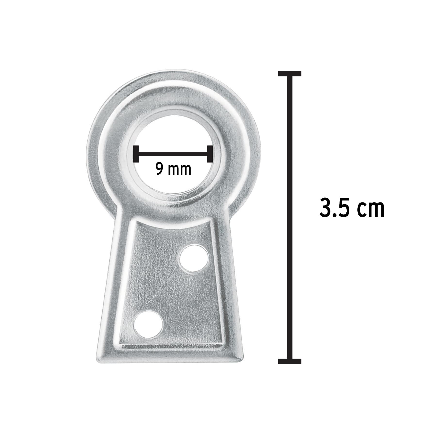 Bolsa con 100 colas de pato #2, 3.5 cm altura, 9 mm ojillo