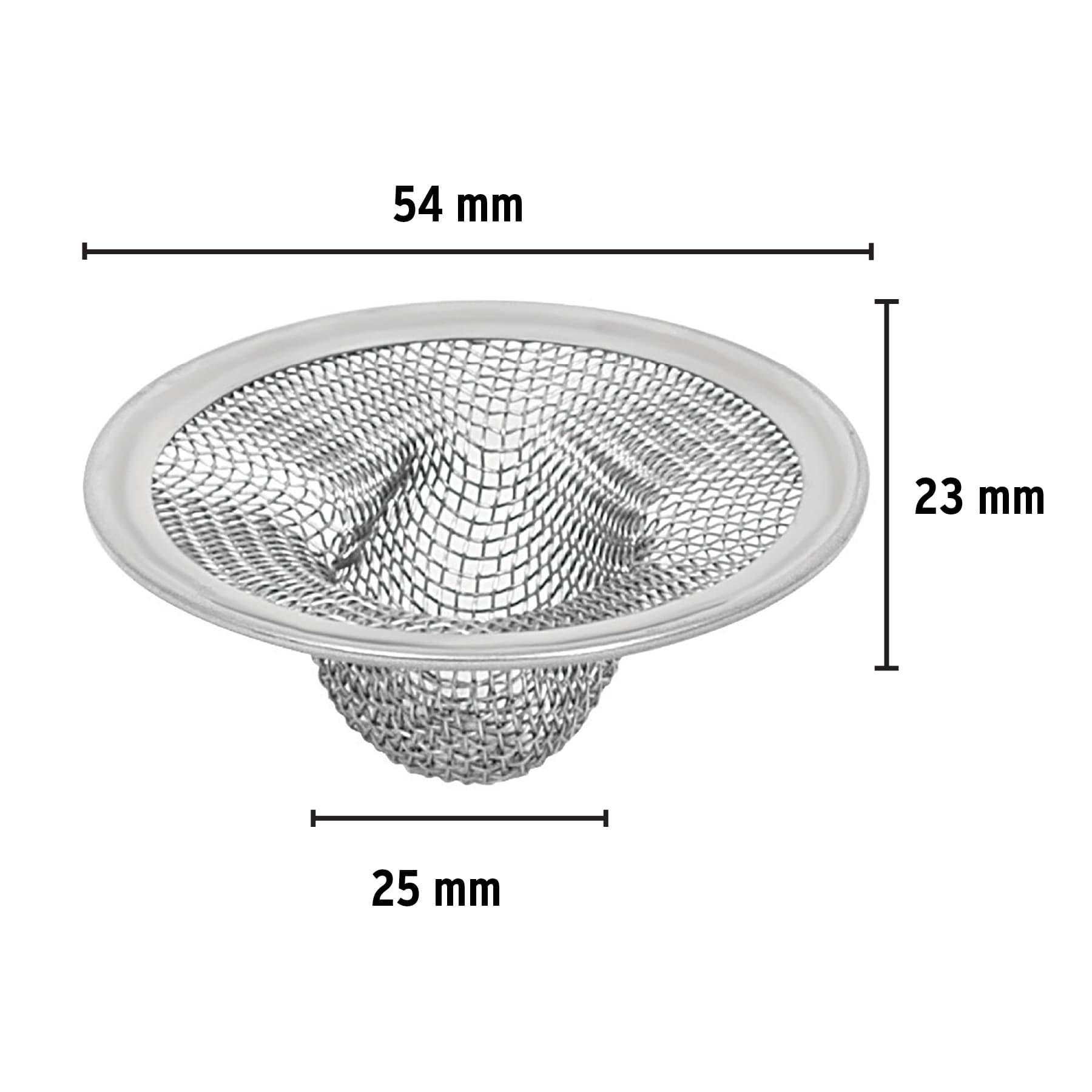 Canastilla malla 1/2" inox para lavabo, Foset