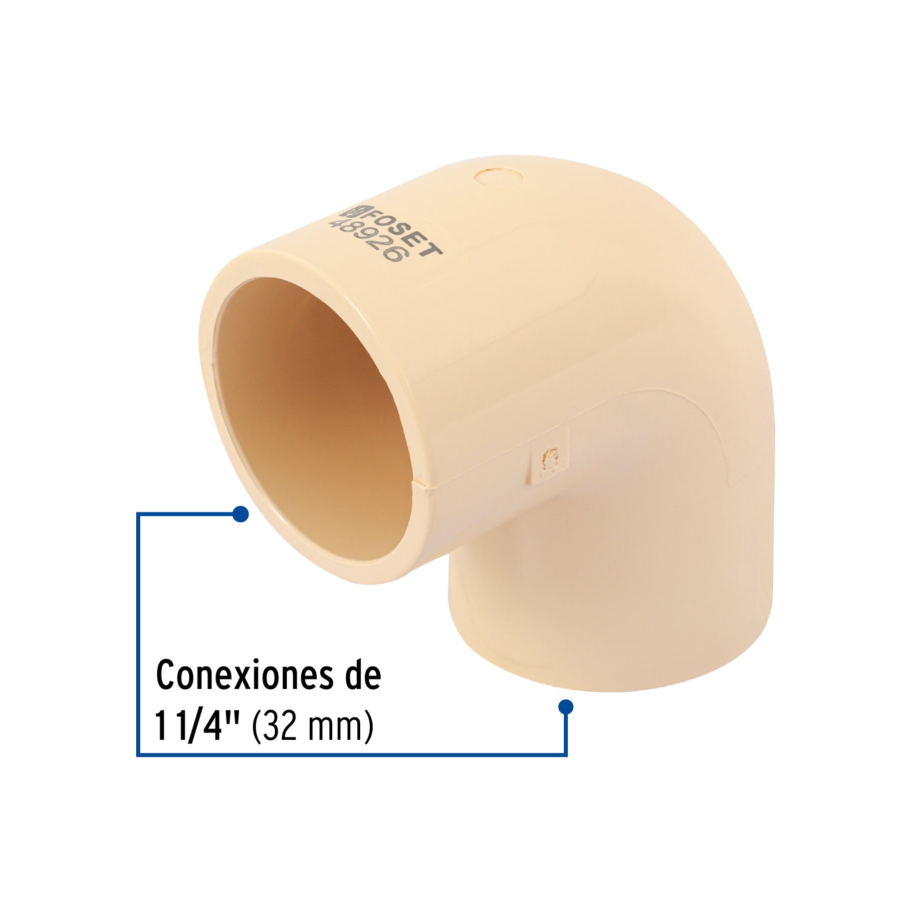 Codo 90∞ de CPVC de 1-1/4", Foset