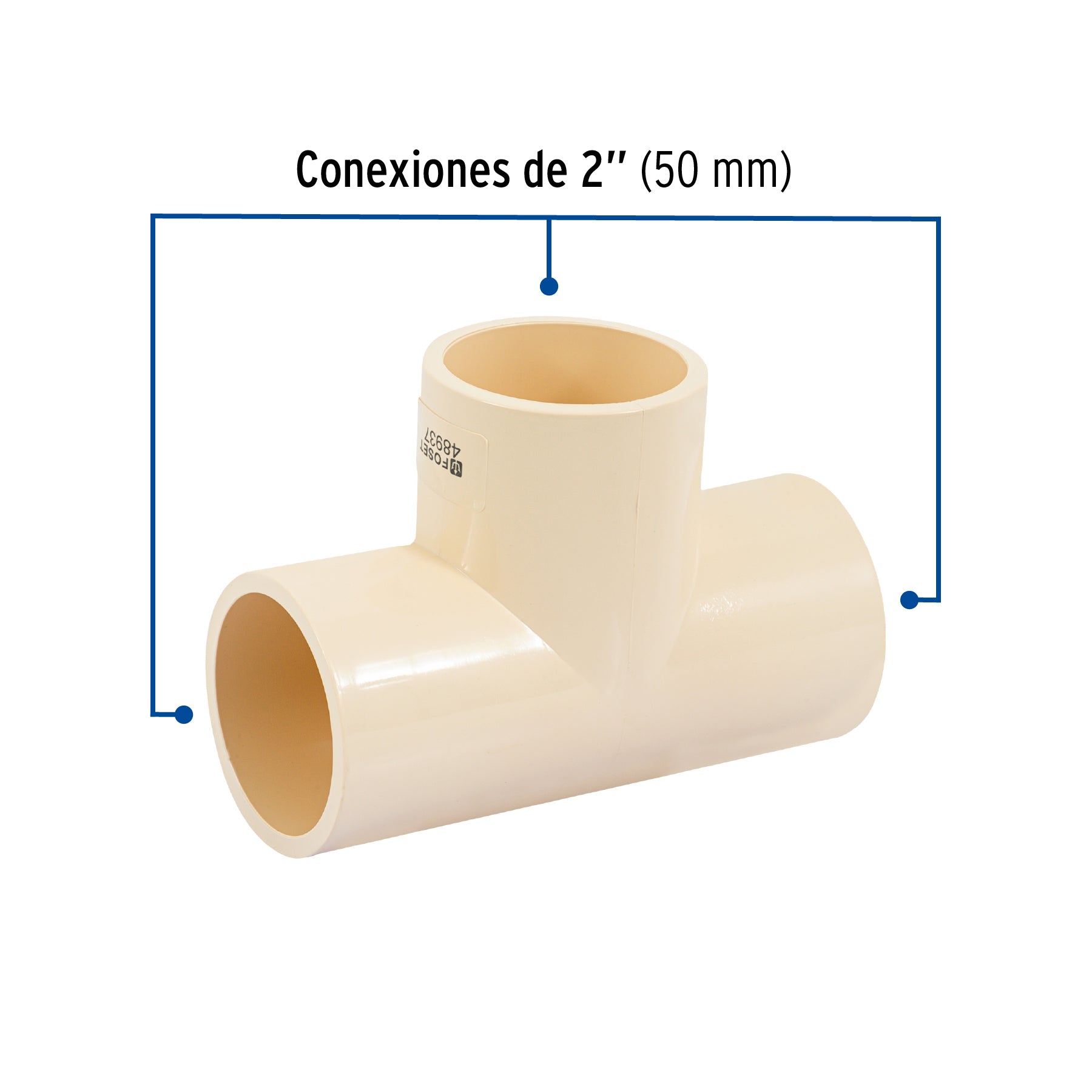 Tee sencilla de CPVC de 2", Foset