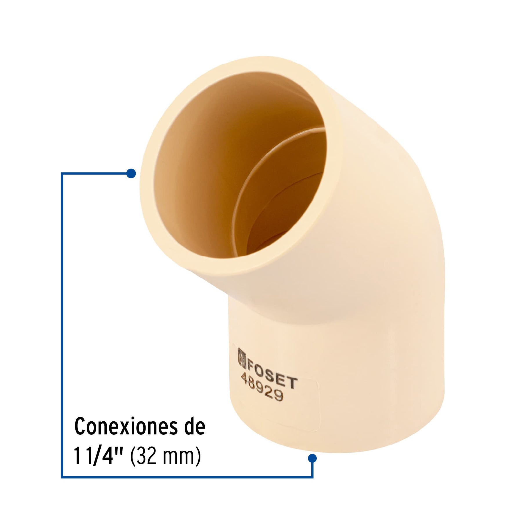 Codo 45∞ CPVC de 1-1/4", Foset