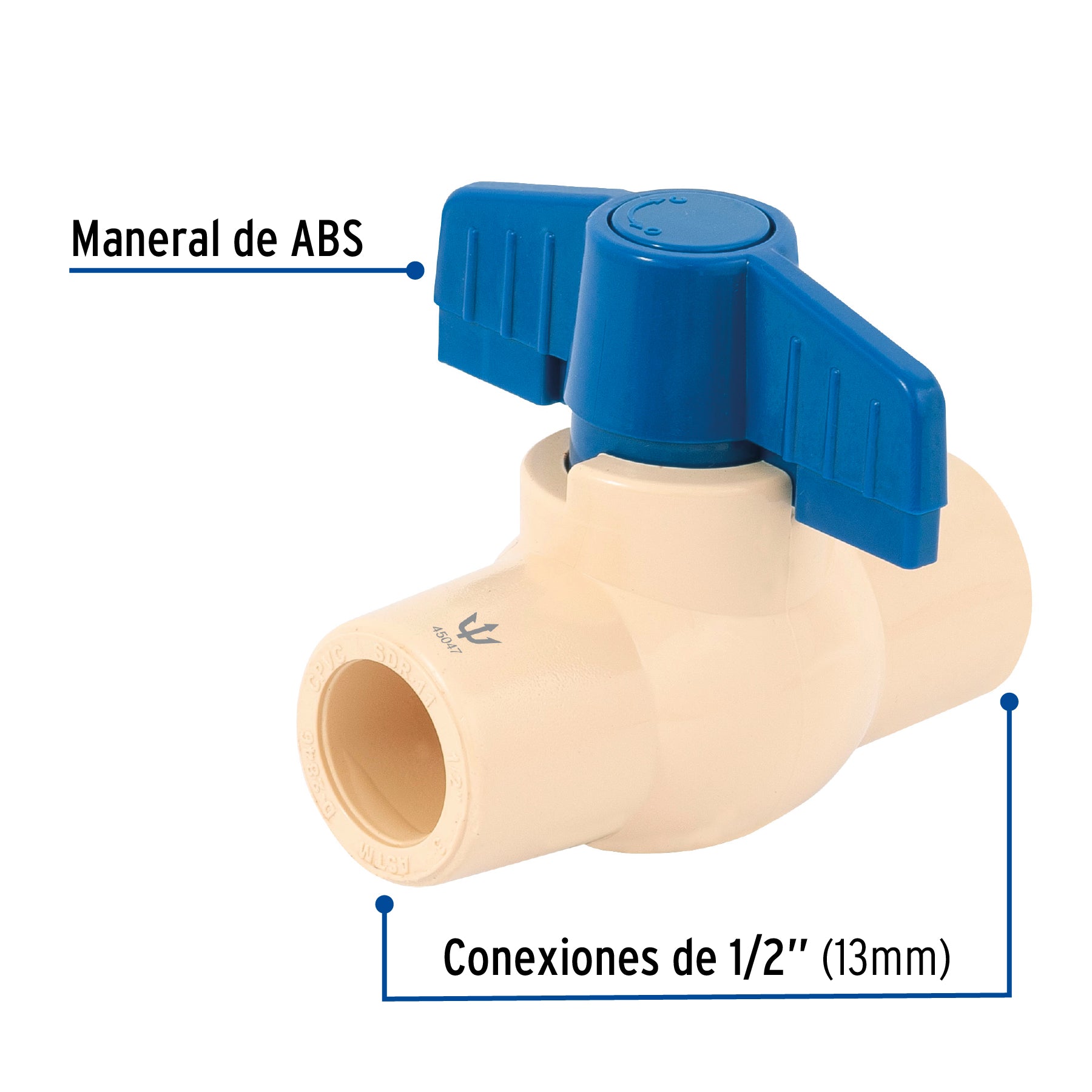 Válvula de esfera de CPVC de 1/2", Foset