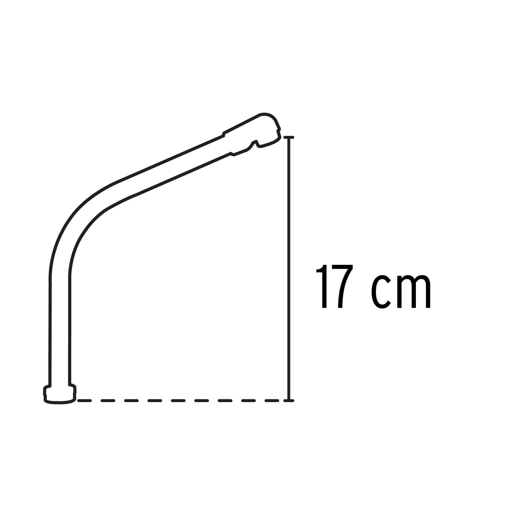 Cuello alto/curvo para mezcladora de fregadero, cromo, Basic