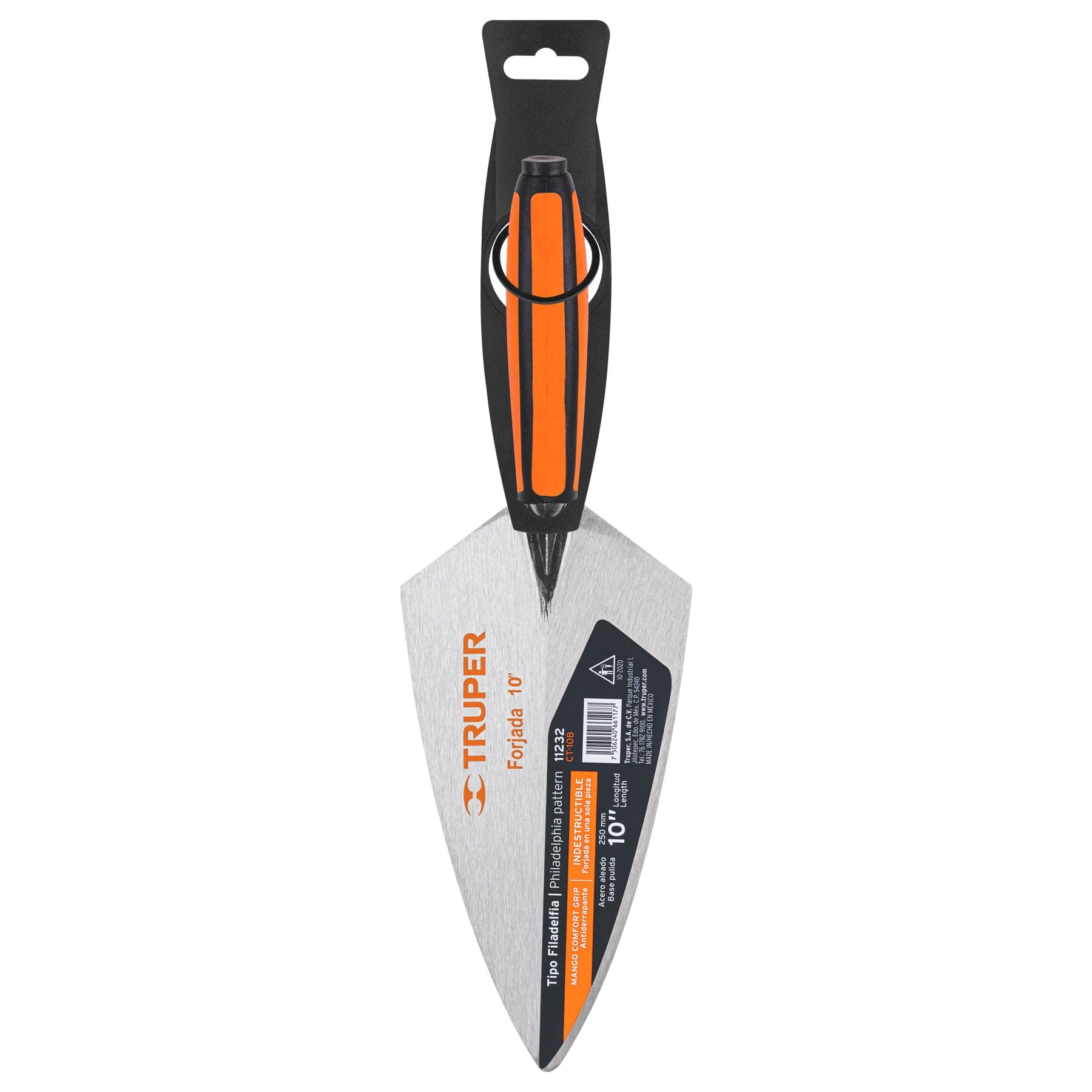 Cuchara para albañil 10" forjada tipo Filadelfia, mango Comfort