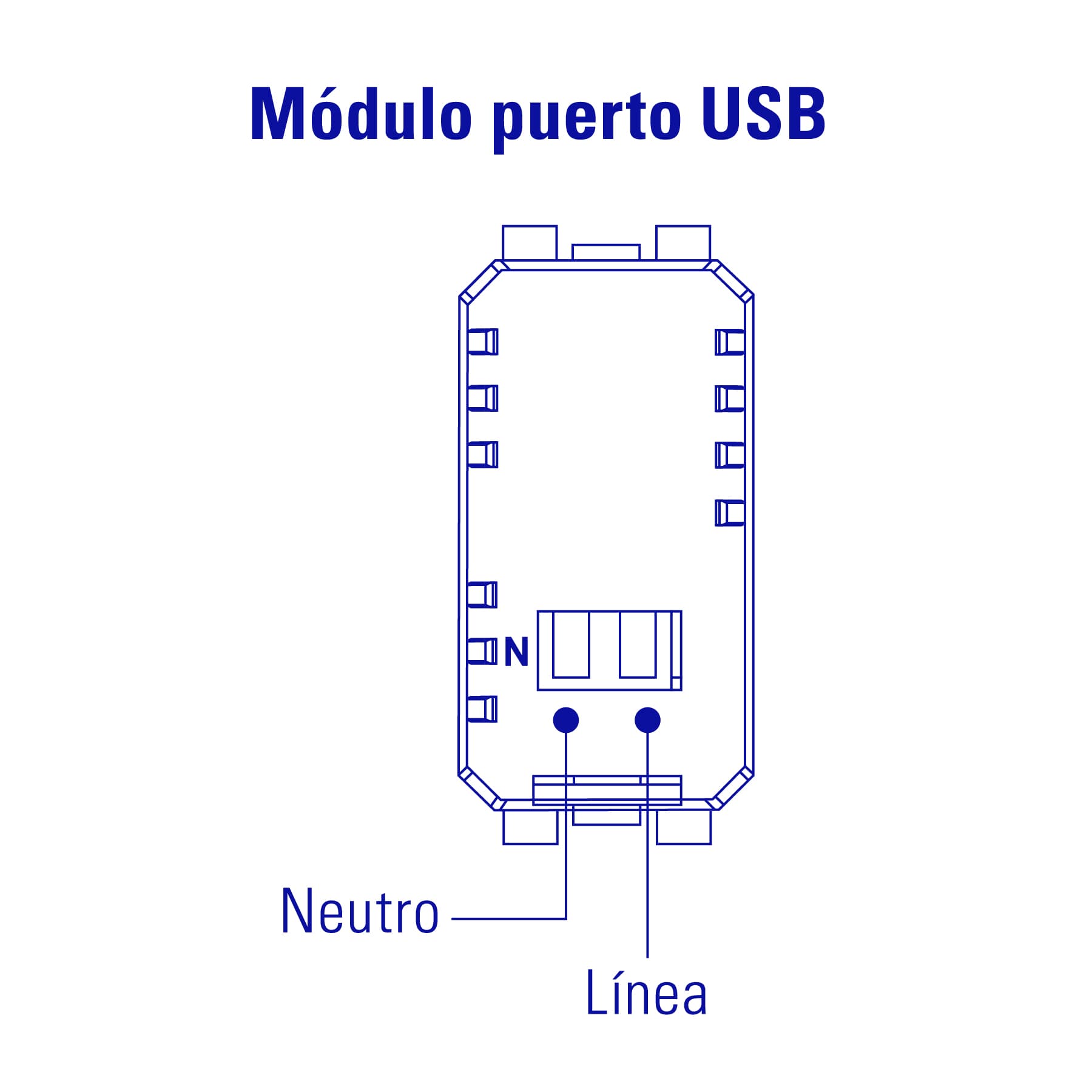 módeloulo puerto USB, línea Italiana, color blanco, Volteck