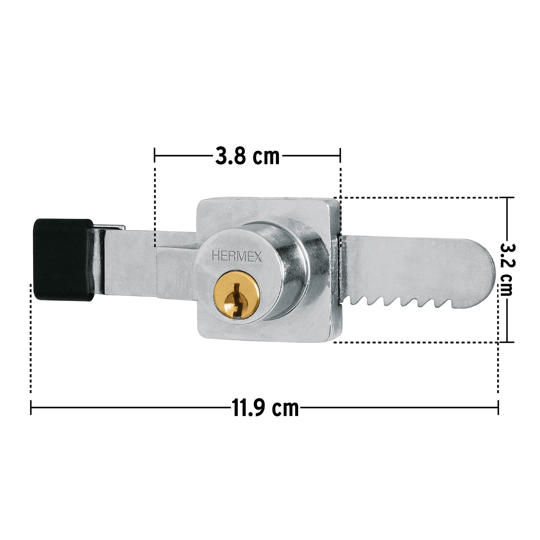 Cerradura para vitrina, Hermex