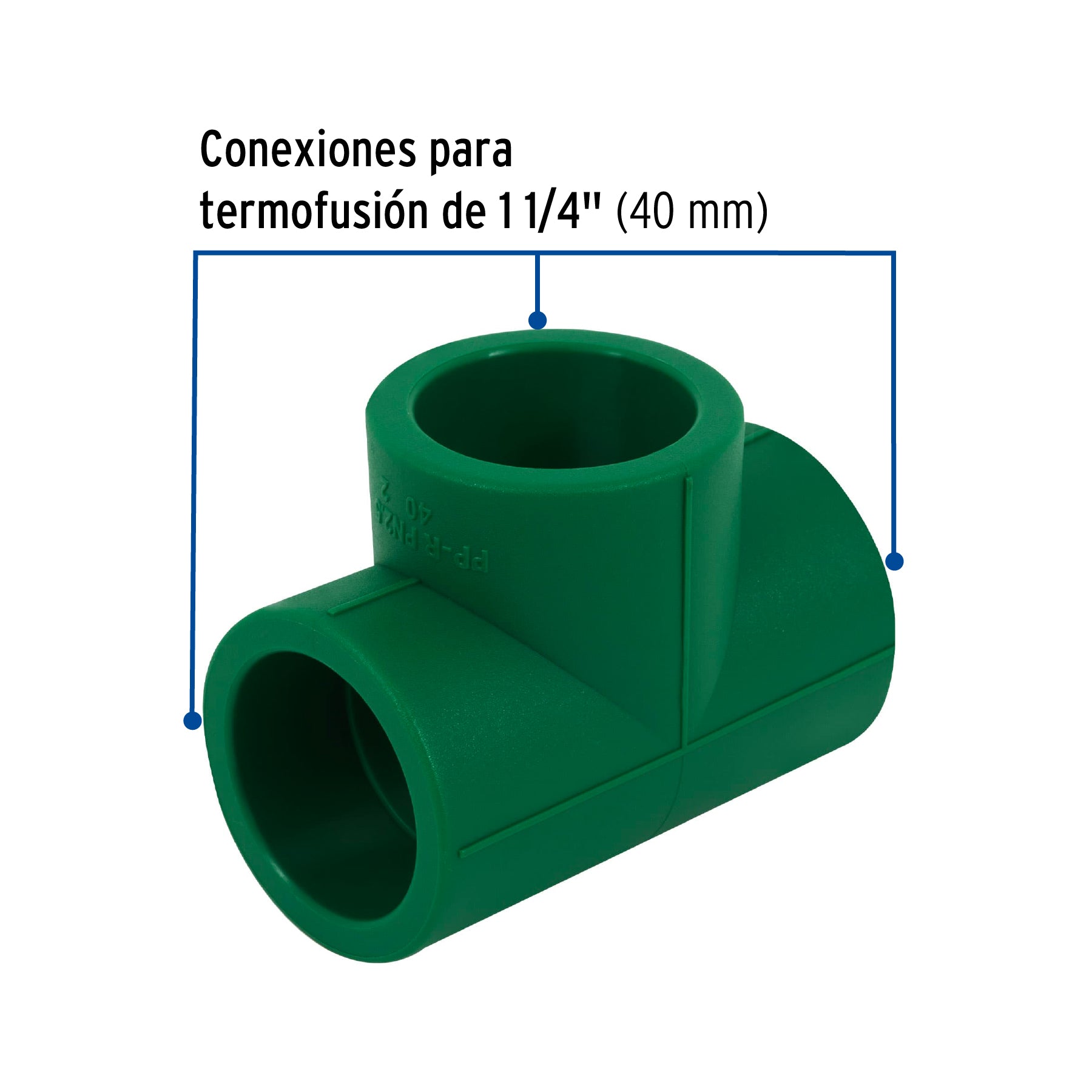 Tee sencilla de PPR 1-1/4", Foset