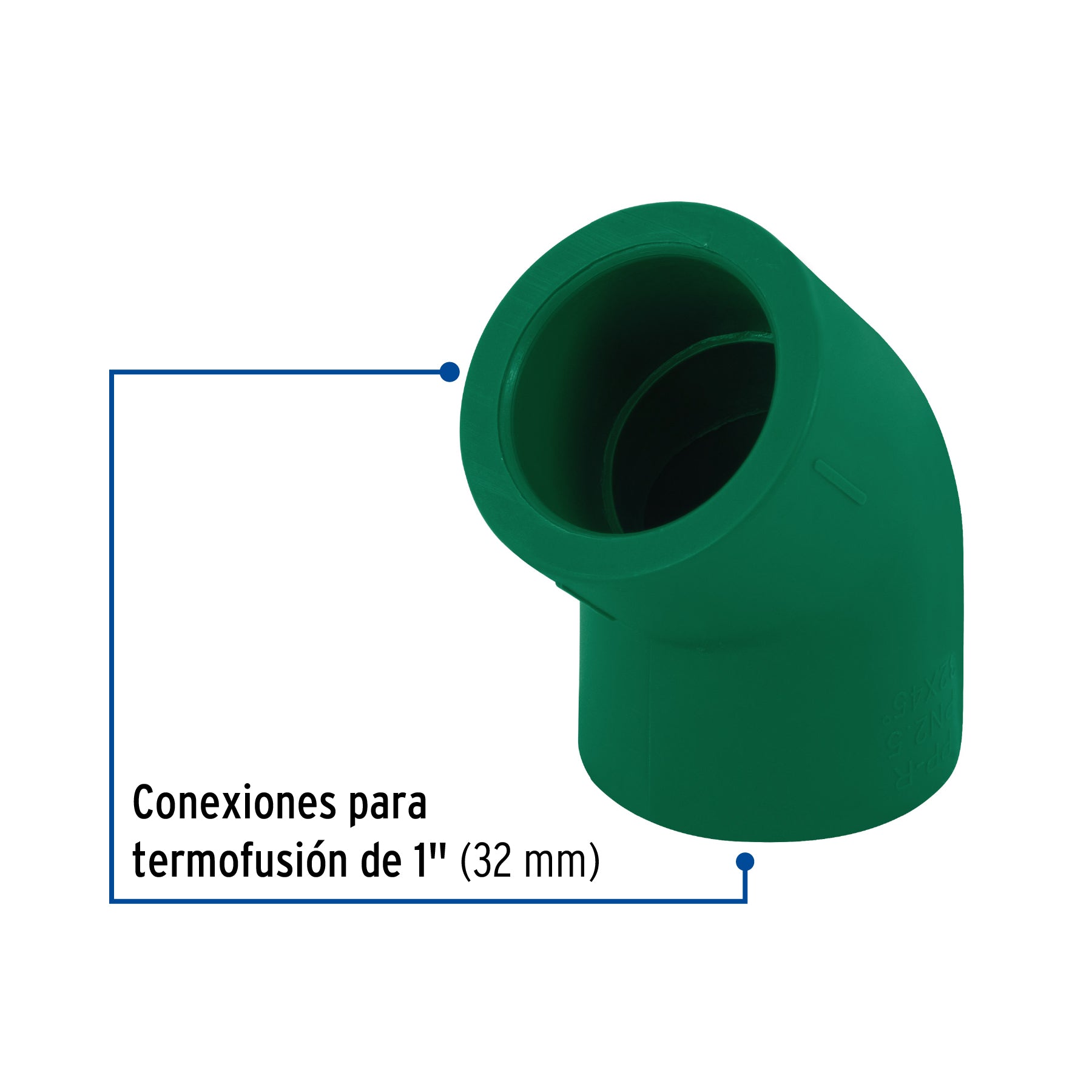 Codo 45∞ PPR, 1", Foset