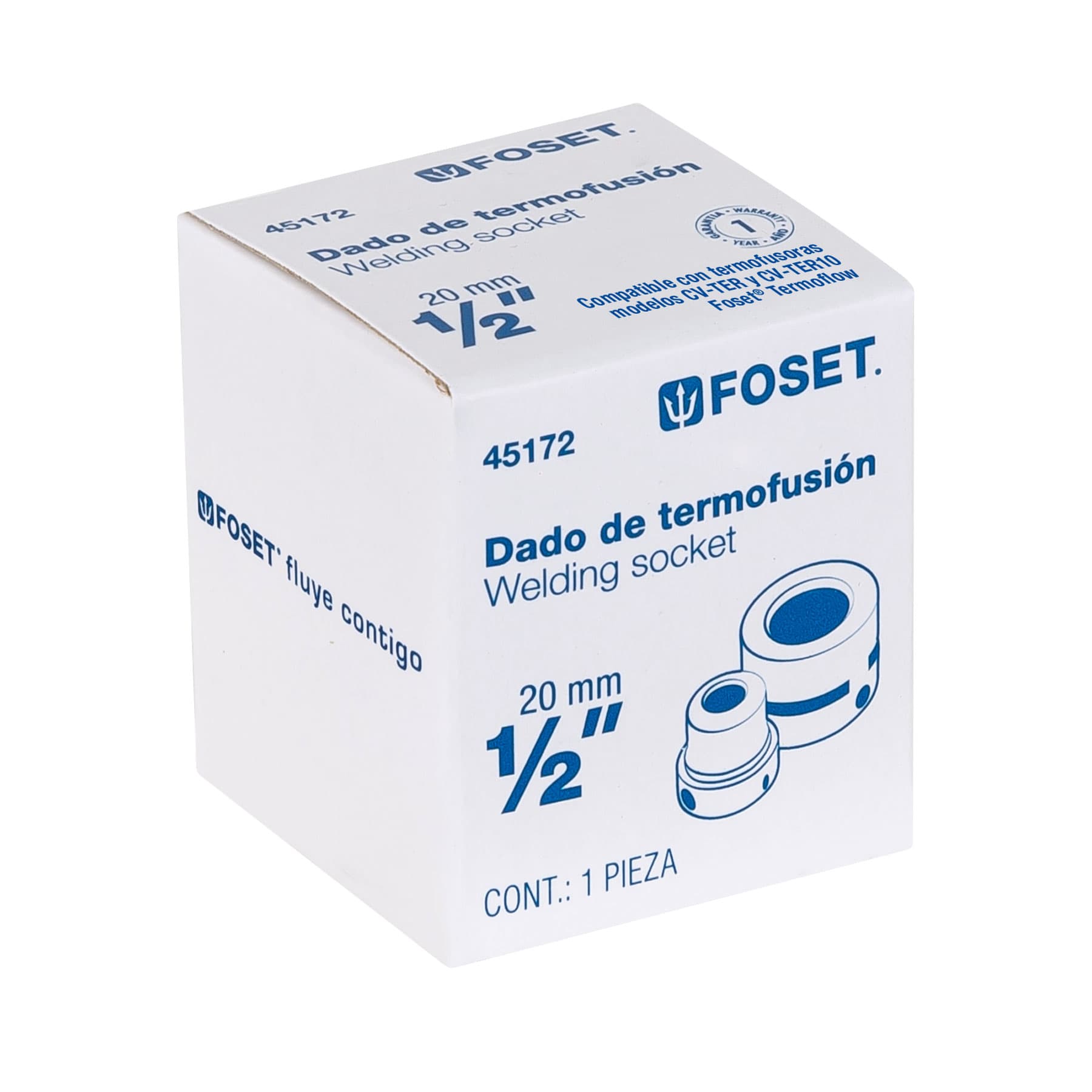 Dado para termofusora de 1/2" (20 mm), Foset