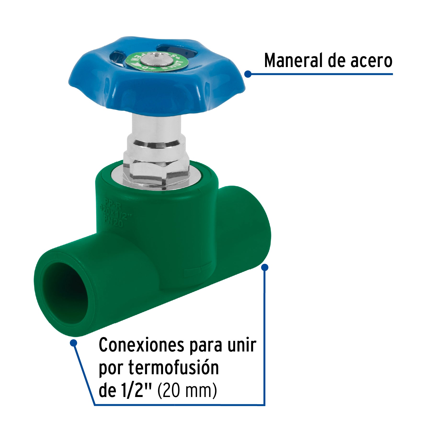 Válvula de globo de PPR 1/2", Foset