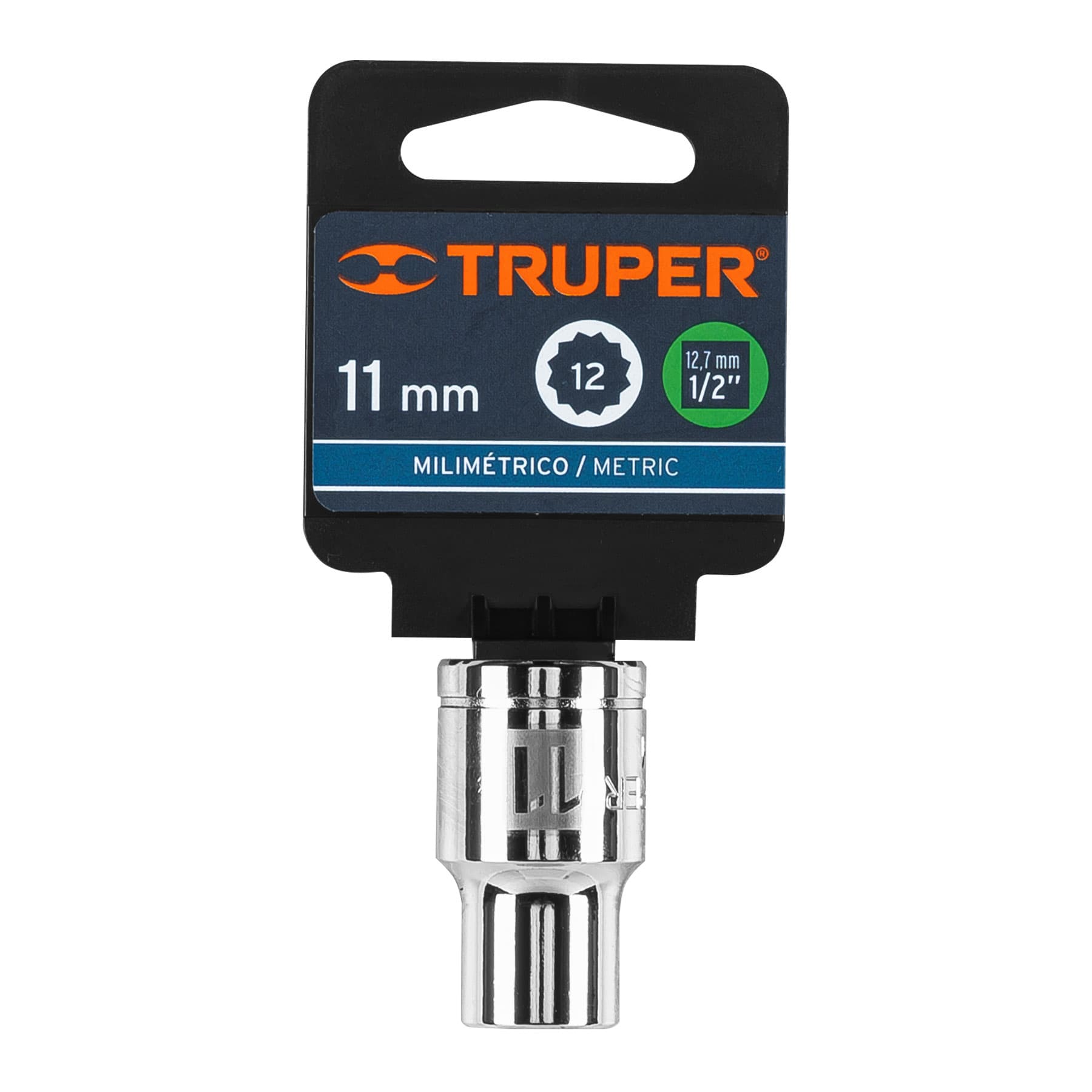 Dado de 11 mm, 12 puntas, cuadro 1/2", Truper