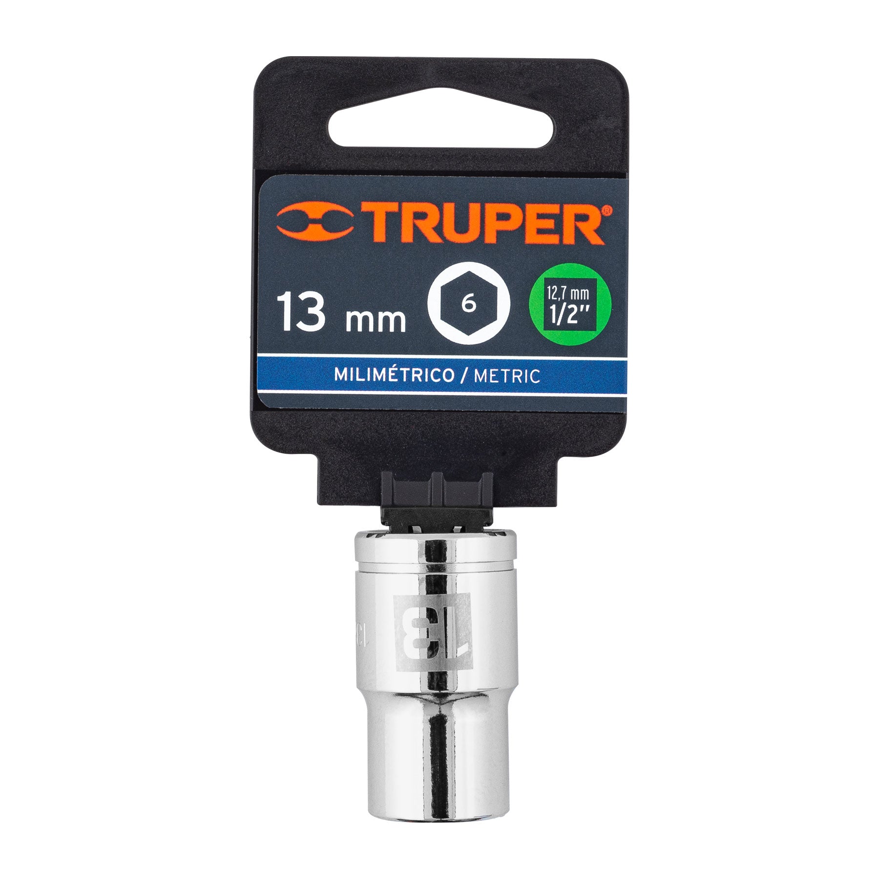 Dado de 13 mm, 6 puntas, cuadro 1/2", Truper