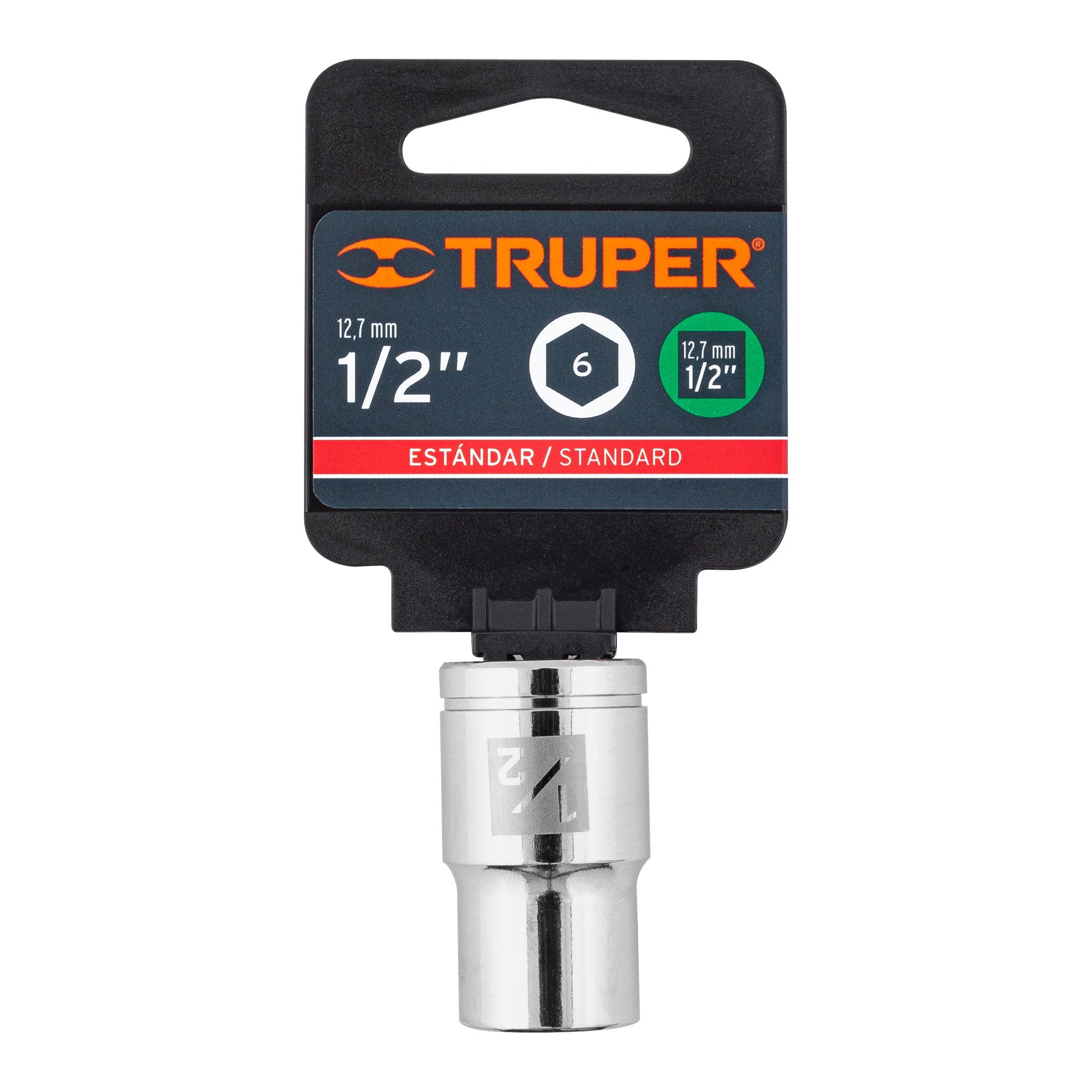Dado de 1/2", 6 puntas, cuadro 1/2", Truper