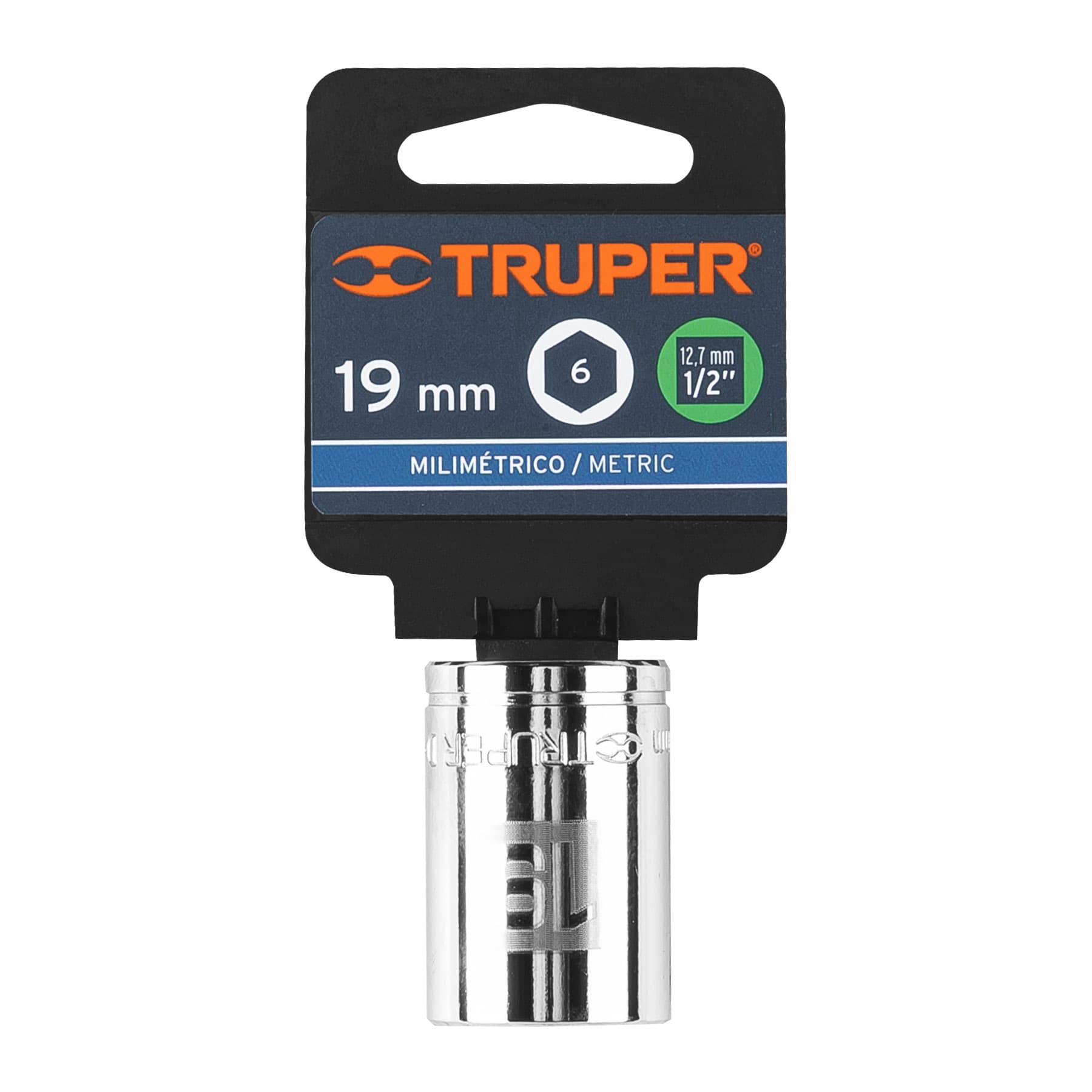 Dado de 19 mm, 6 puntas, cuadro 1/2', TRUPER