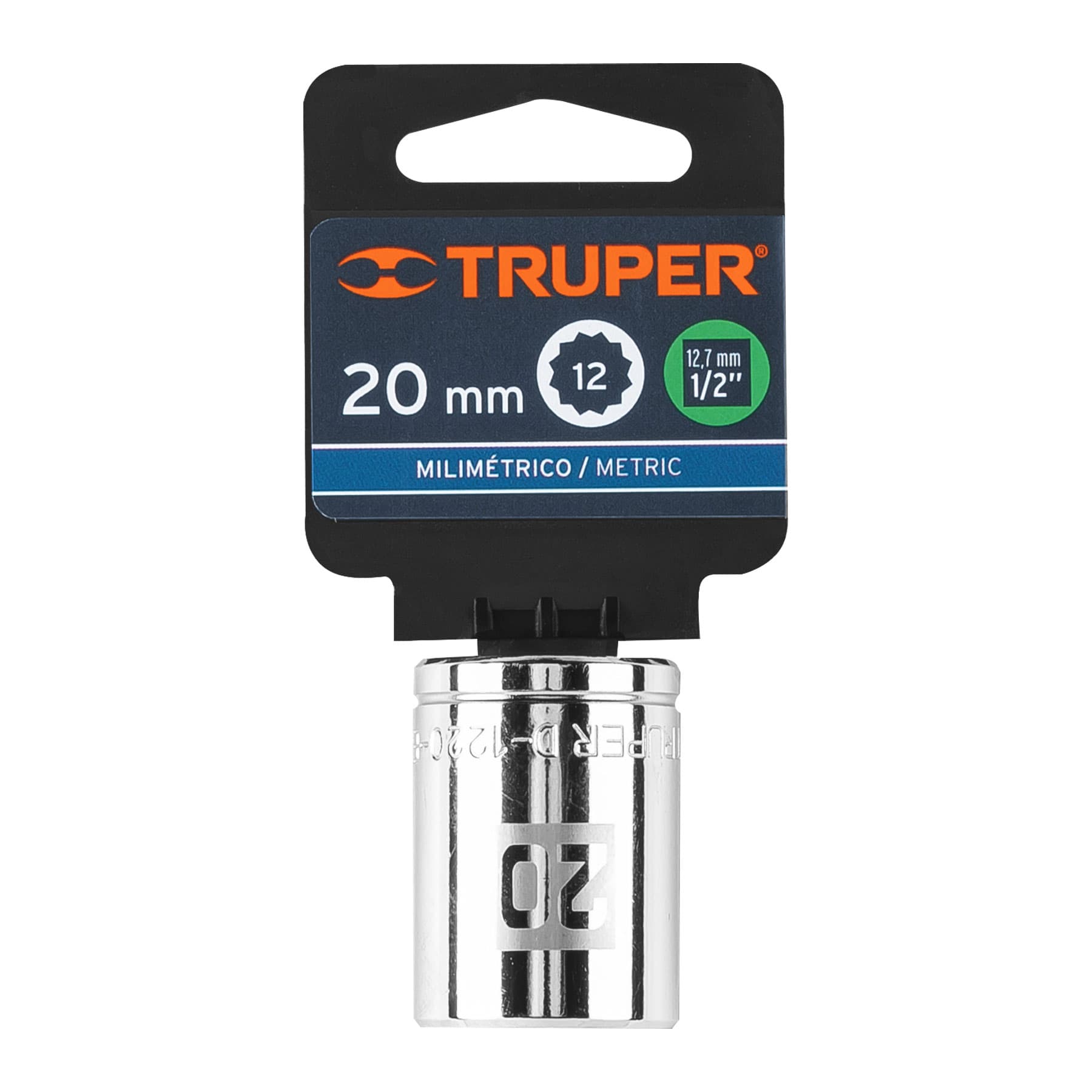Dado de 20 mm, 12 puntas, cuadro 1/2", Truper